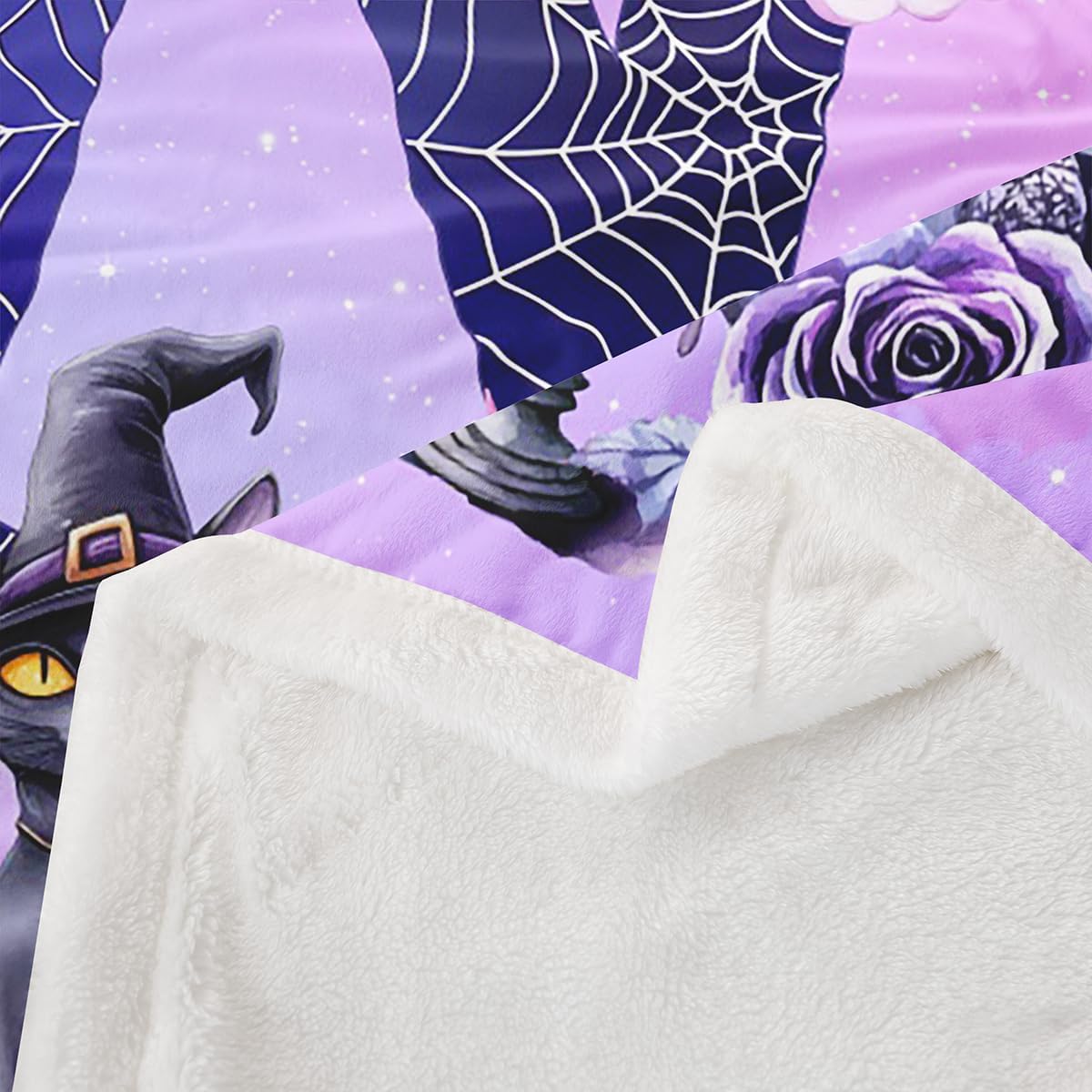 Erosebridal Monogram Letter W Twin Size Sherpa Blanket for Kids Halloween Skull Fuzzy Plush Throw Gothic Ghost Pumpkin Fleece Blanket for Girls Boys Teens Bedroom Decor Personalized Initial Bat Decor