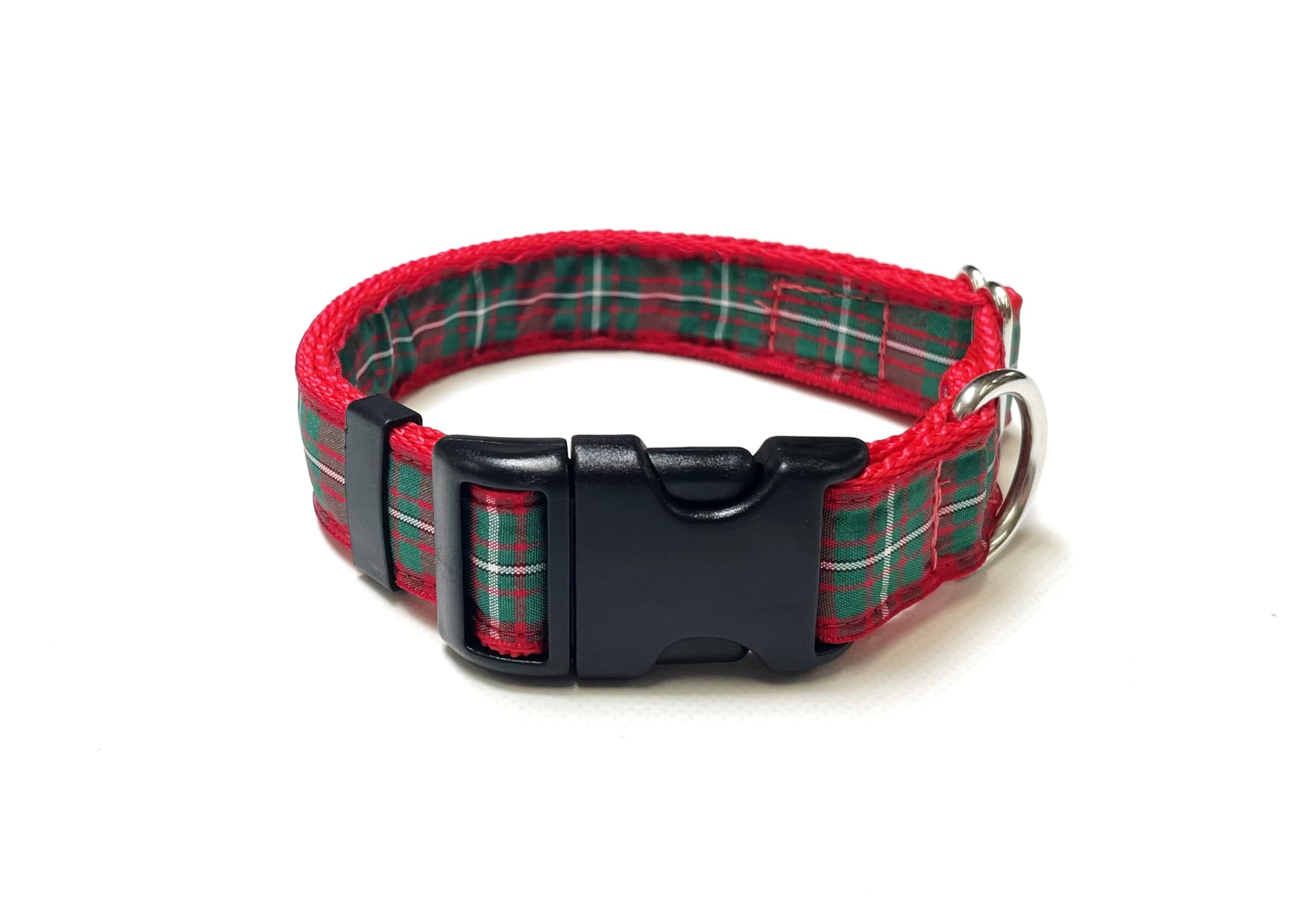 Tartan Dog Collar 25mm Wide Adjustable Comfortable Collar Small Medium Large All Dog Breeds (Large (17" - 27"), 4. MacGregor)