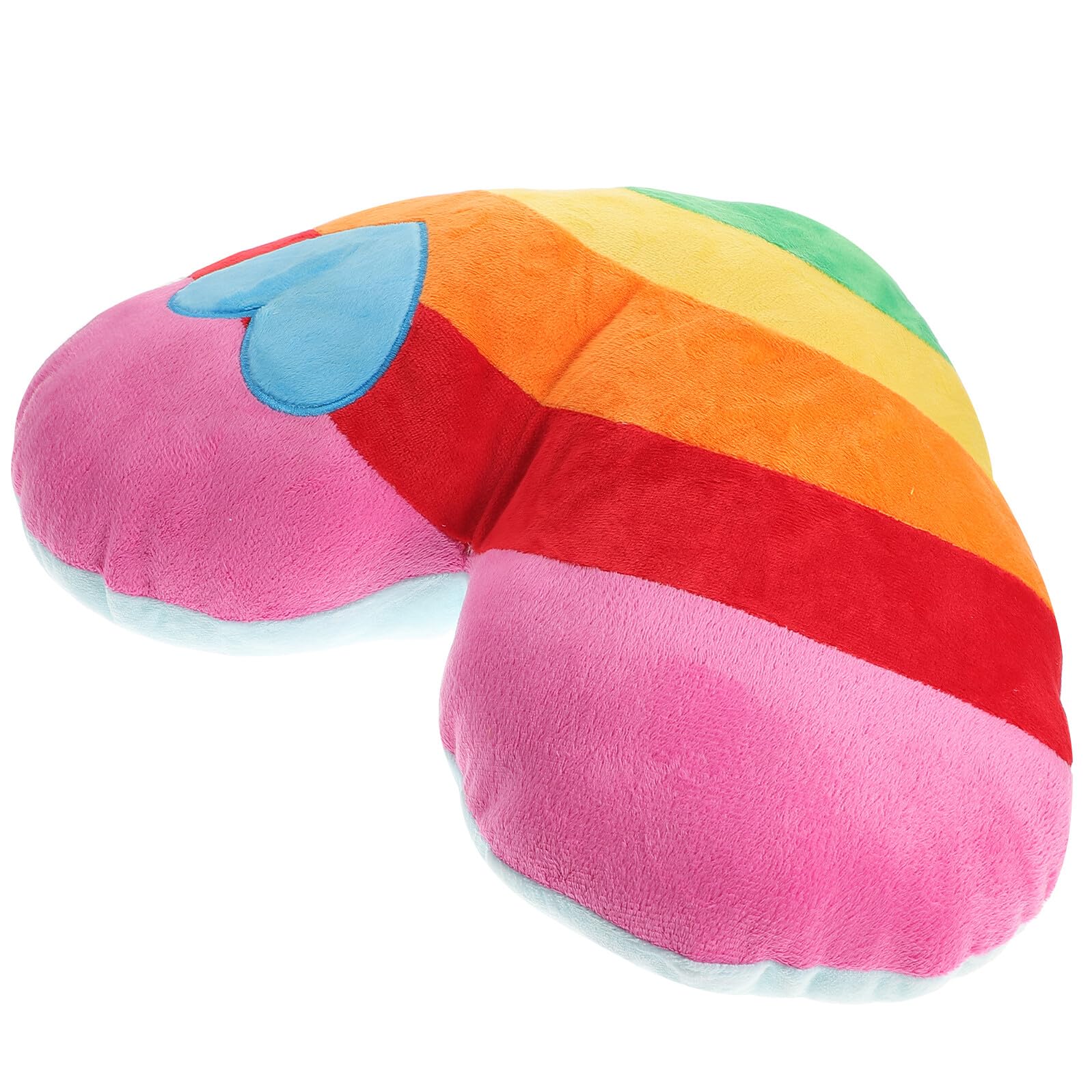 Cuscino Cuore Arcobaleno Peluche Soffice e Morbido Cuscino Forma di Cuore per Divano Auto e Casa Imbottitura in Cotone PP Regalo San e Compleanno