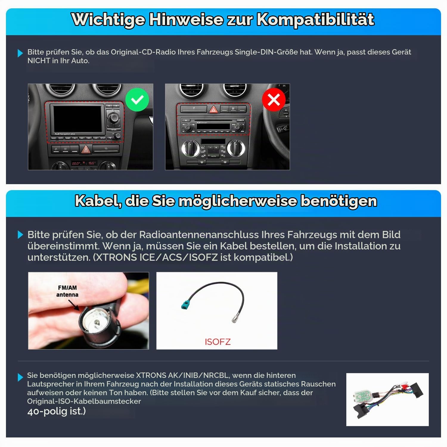 XTRONS 8" 4+64GB Android 14 Autoradio mit DAB Plus für Audi A3 8P S3 RS3