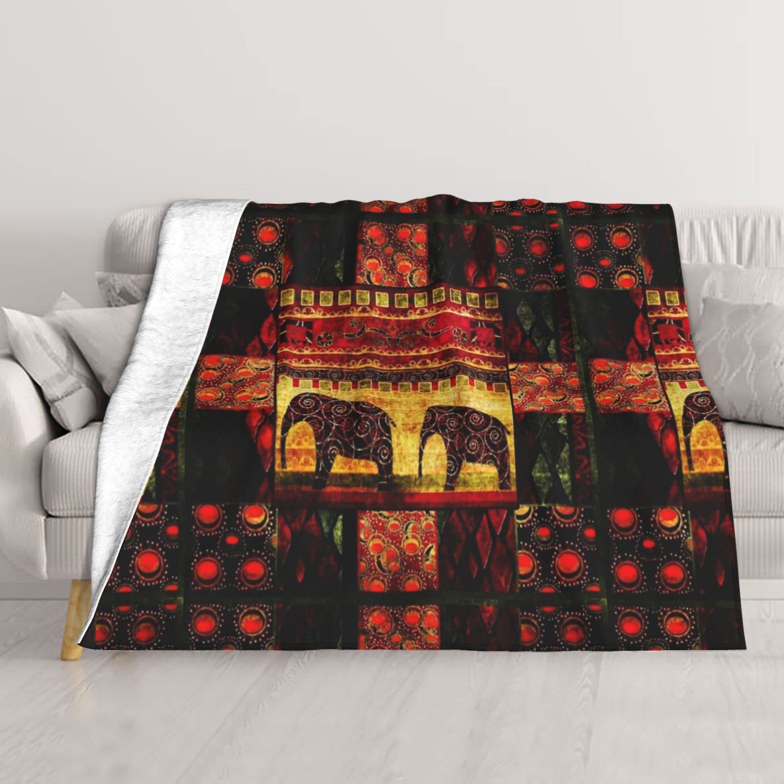 Couverture en peluche éléphant africain grand plaid doux idée cadeau maison