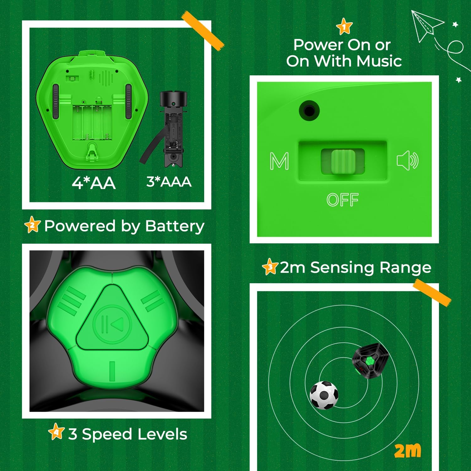 DyBaxa Soccer Training Equipment, Soccer Bot with Indoor Smart Ball | Indoor Soccer Ball, 3 Speed Modes, LED Countdown & Soccer Tracker, Football for Boys and Girls