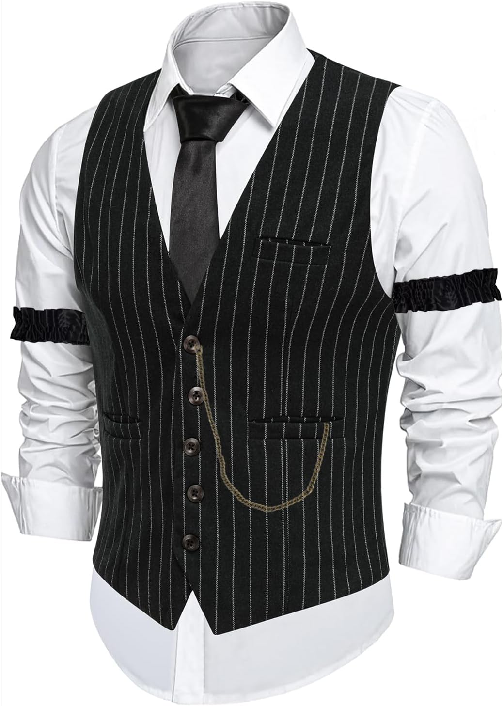 ZeroShop Halloween 1920s Mens Costume Peaky Blinders Roaring 20s Gangster Mobster Outfit - Image 2