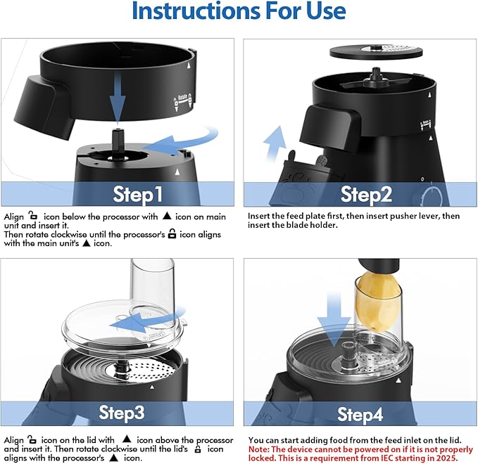 Rallador Eléctrico para Queso y Verduras, 6 en 1 miniatura 5