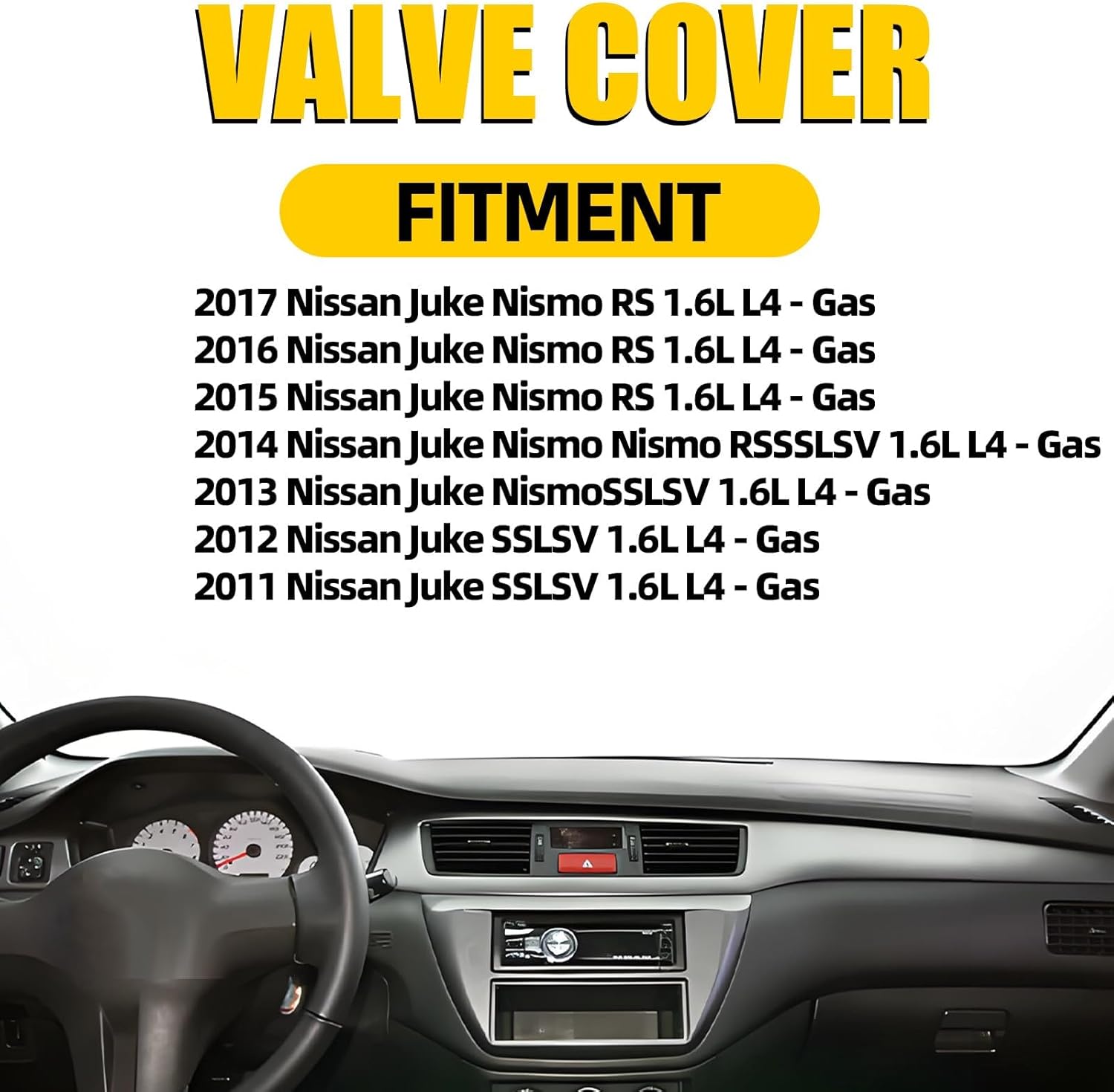 Upgrade Valve Cover Compatible with Nissan Juke 1.6L L4 2011 2012 2013 2014 2015 2016 2017 Gas Replace 13264-1KC1A