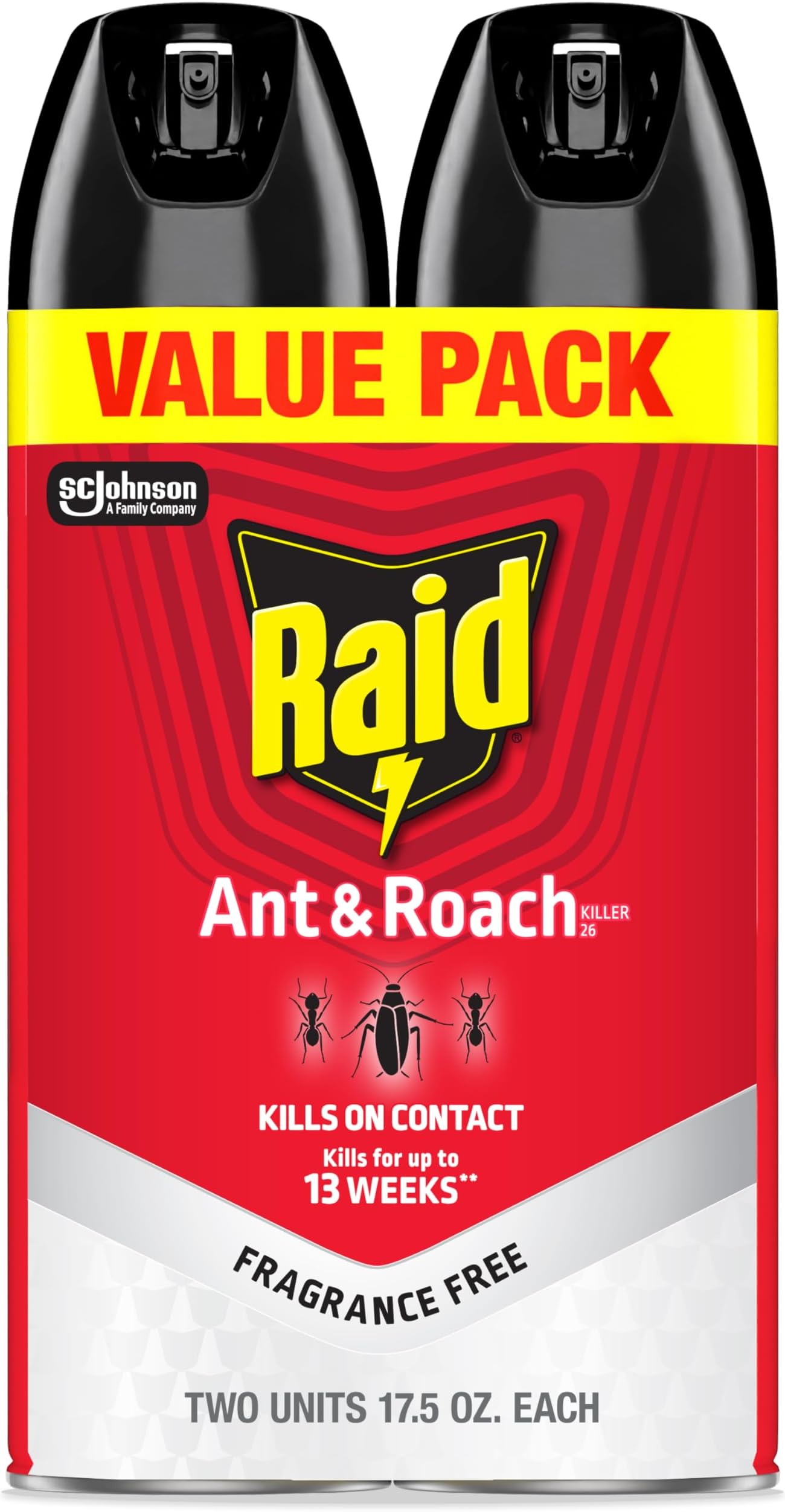Ant & Roach Killer, Fragrance Free Bug Killer for Home Use, Kills Bugs on Contact, 17.5 Oz, 2 Count