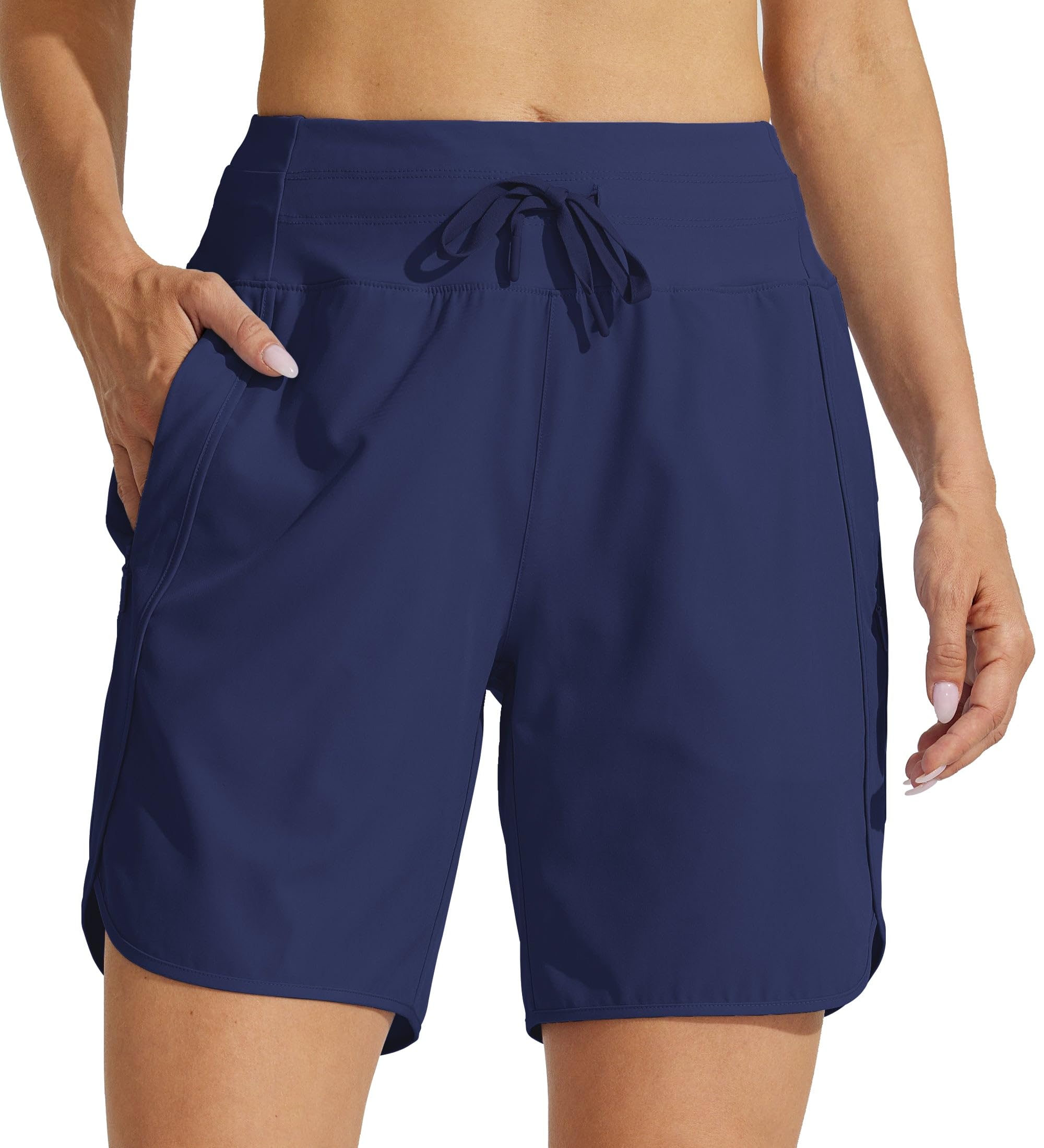 WILLIT Pantaloncini da corsa atletici da donna, 5", 7", per allenamento, corsa, jogging, corsa, corsa, asciugatura rapida, a vita alta, con cerniera