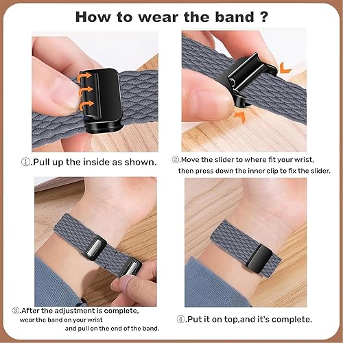 Miniatura 4 de Bandas magnéticas trenzadas de 0.866 in para Samsung Galaxy Watch 3 Band 1.772 inGalaxy Watch 1.811 inGear S3 FrontierClassic mujereshombres, correa