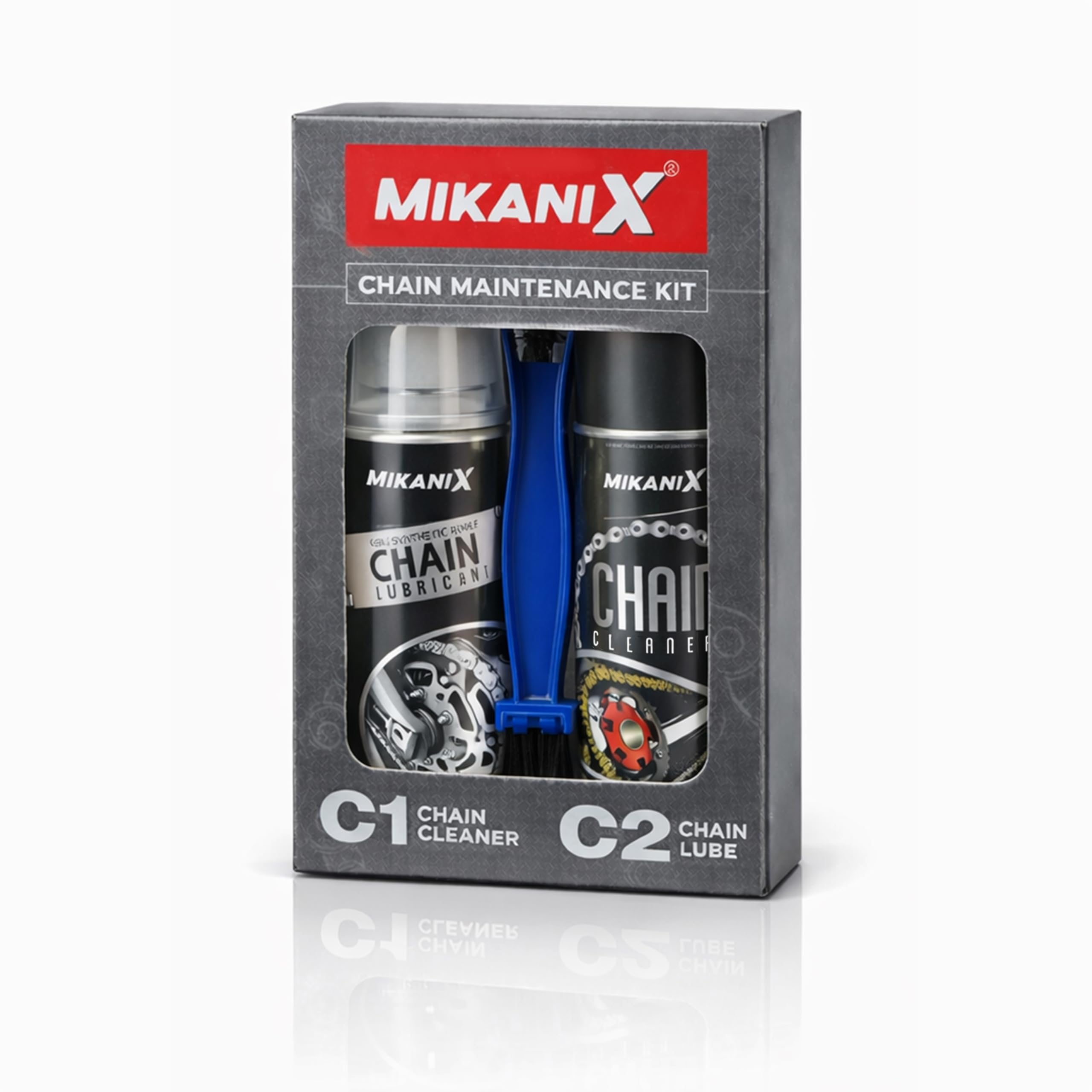 MIKANIX Bike Chain Lubricant and Chain Cleaner Spray With Cleaning Brush For Motorcycle and Bicycle (300 ml)