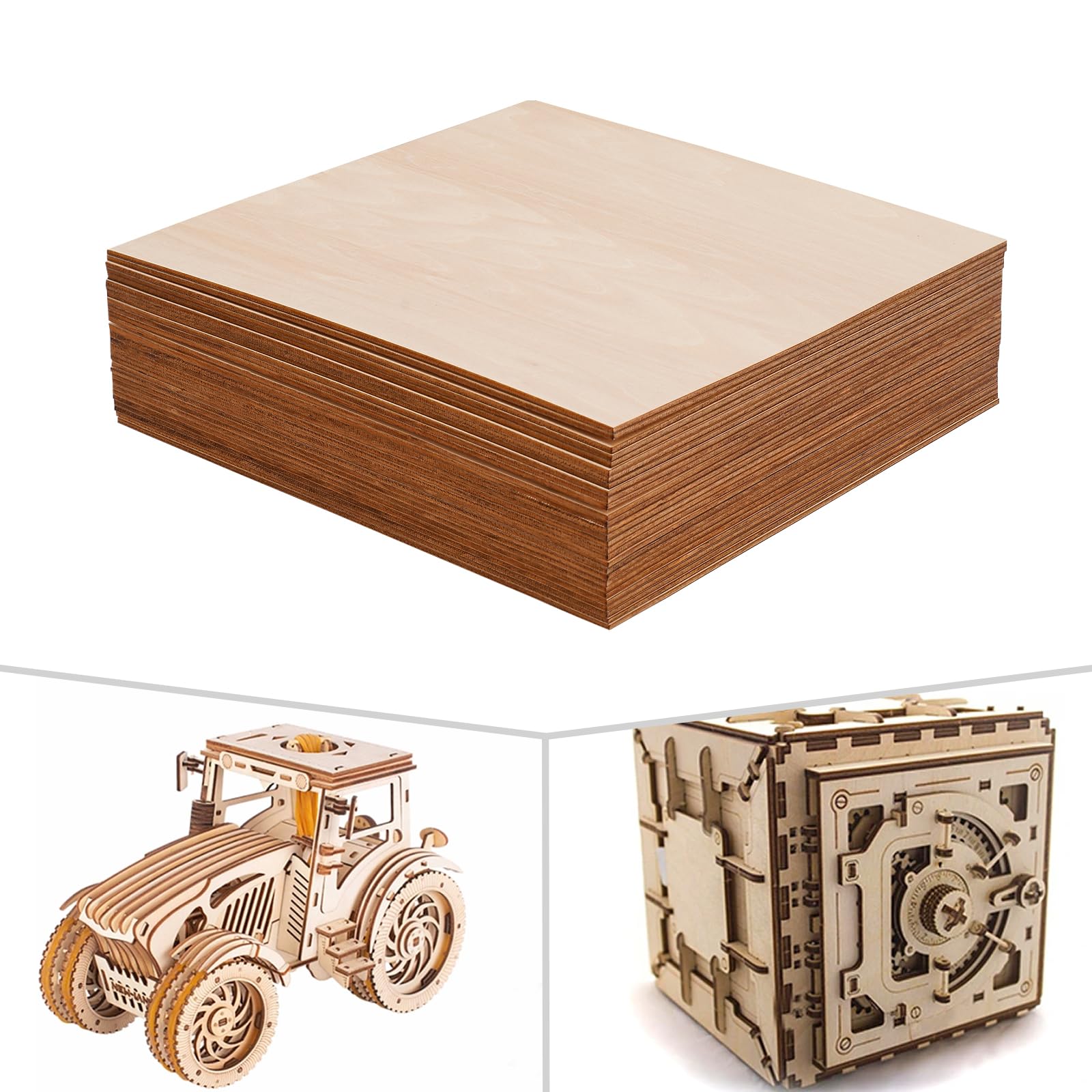 30 fogli di compensato 30 x 30 cm, compensato ispessito, per artigiani, tiglio, pannelli per progetti laser, lavori di bricolage, modelli da colorare