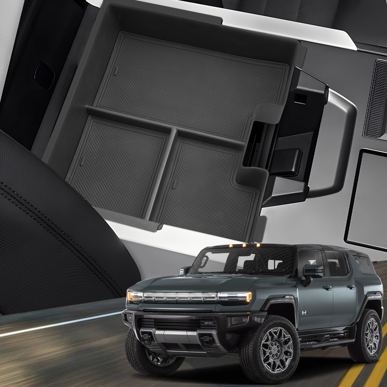 Compatible with 2025 GMC Hummer EV Center Console Tray for GMC Hummer EV Pickup Accessories Console Tray, Hummer EV Console Organizer for GMC Hummer EV SUV/Pickup 2025 2024 2023 2022 Console Storage