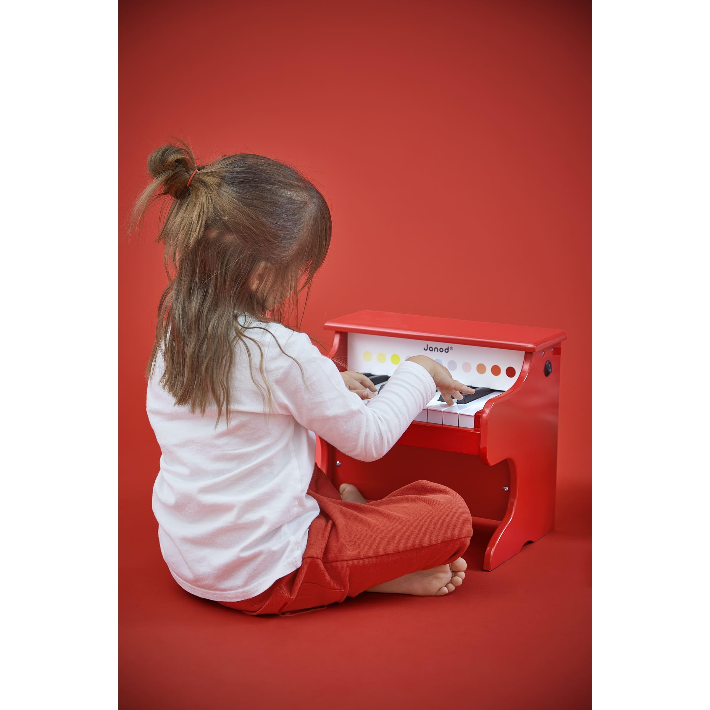 Janod - My First Confetti Wooden Electronic Piano - Pretend Play and Musical Awakening Toy - from 3 Years Old, J07618