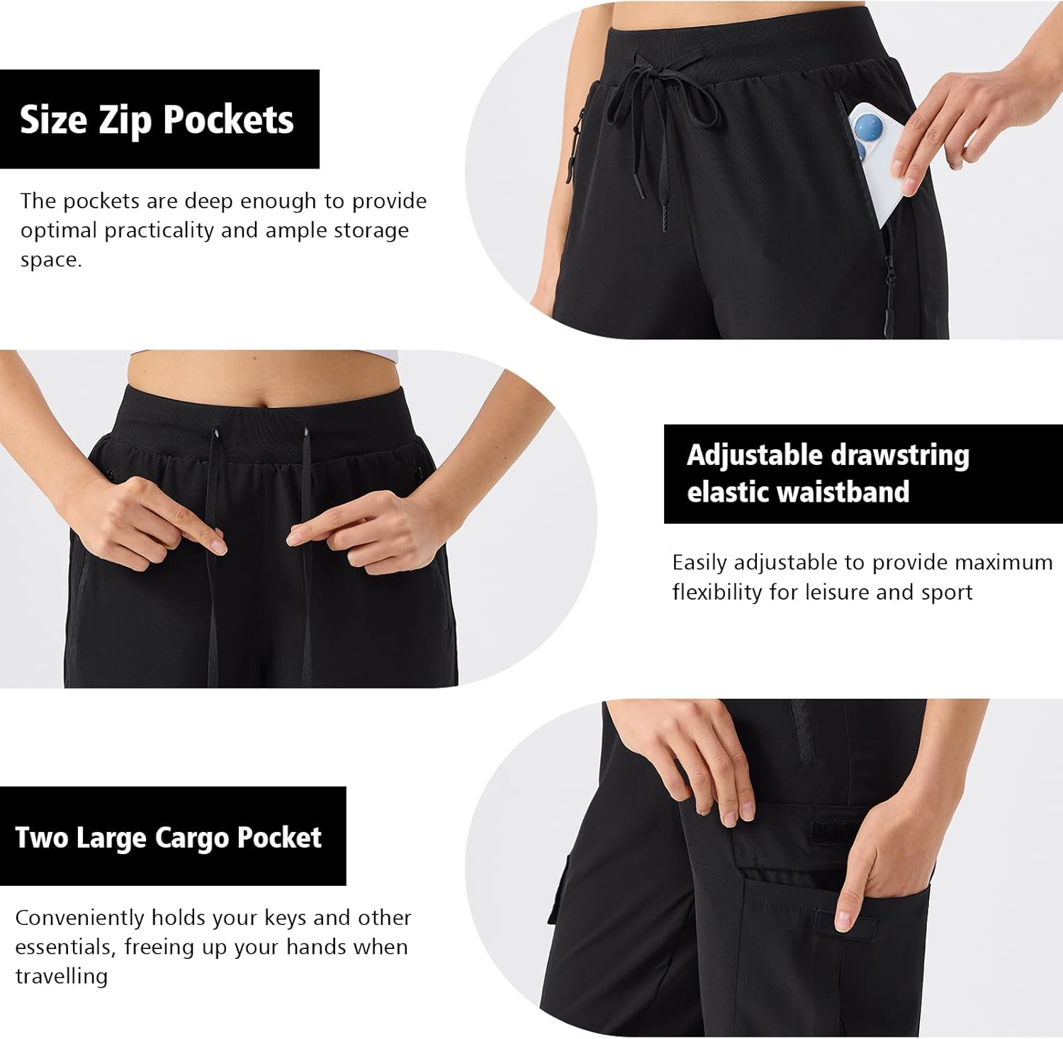 ZENGVEE Women's Quick Dry Hiking Cargo Pants with 5 Pockets Lightweight Athletic Travel Outdoor Joggers Casual Track - Image 5