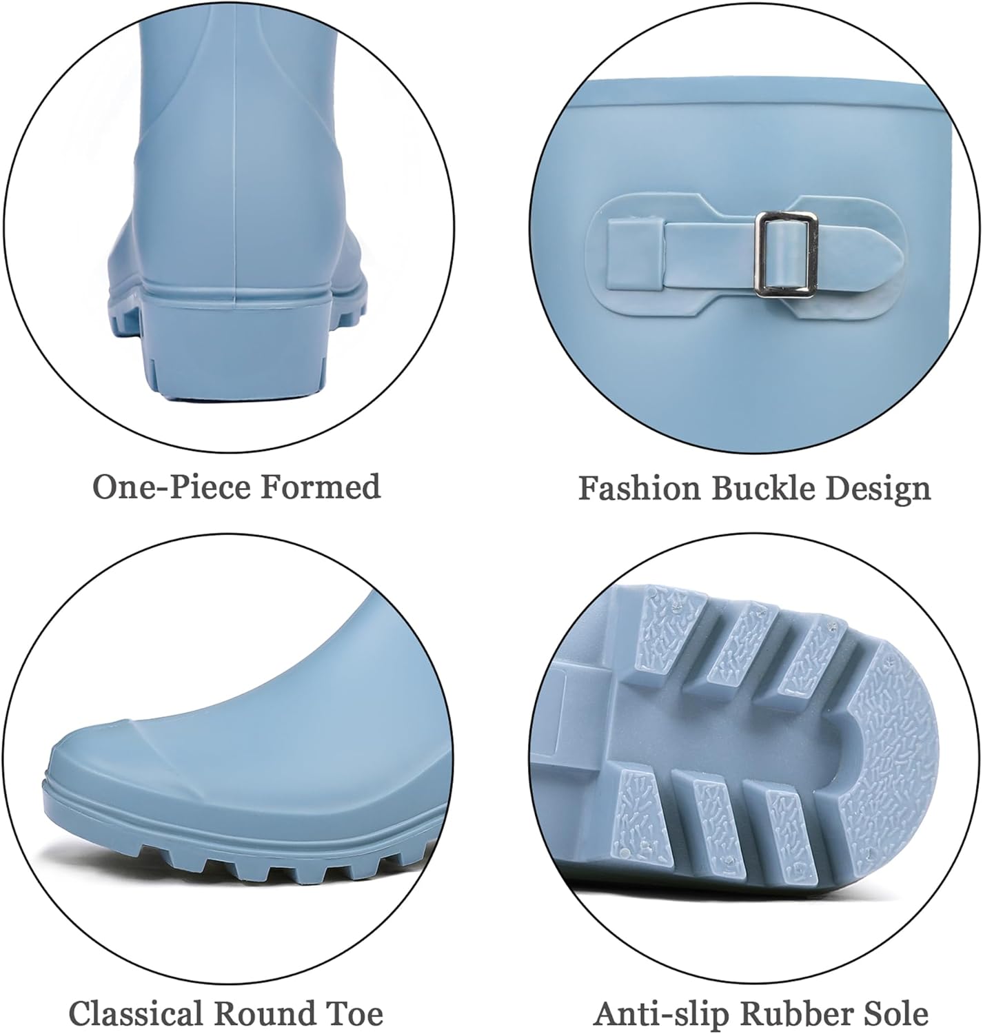 DKSUKO Women's Tall Rain Boots Garden Boots Waterproof Wellington Rubber Boots - Image 5