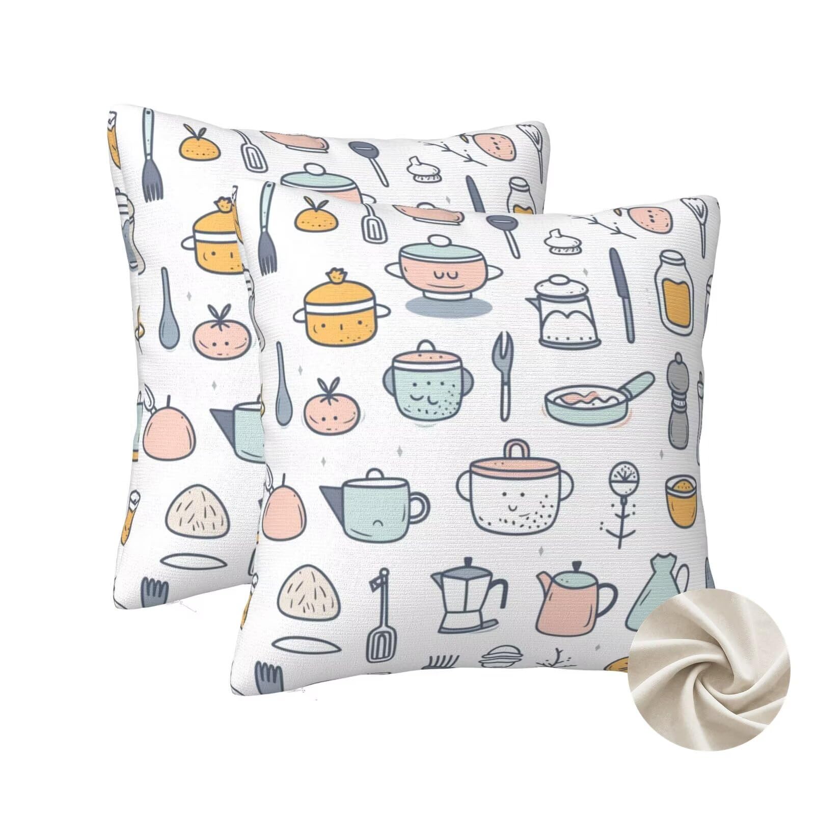 Housses de coussin 50x50 cm lot de 2 mignon au motif dessin animé pour canapé