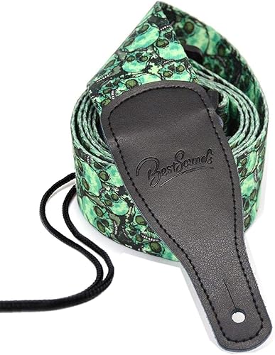 Correa de cuero para guitarra con extremos de calavera, correa de hombro para bajo, eléctrica, guitarra acústica, el mejor regalo para hombres y