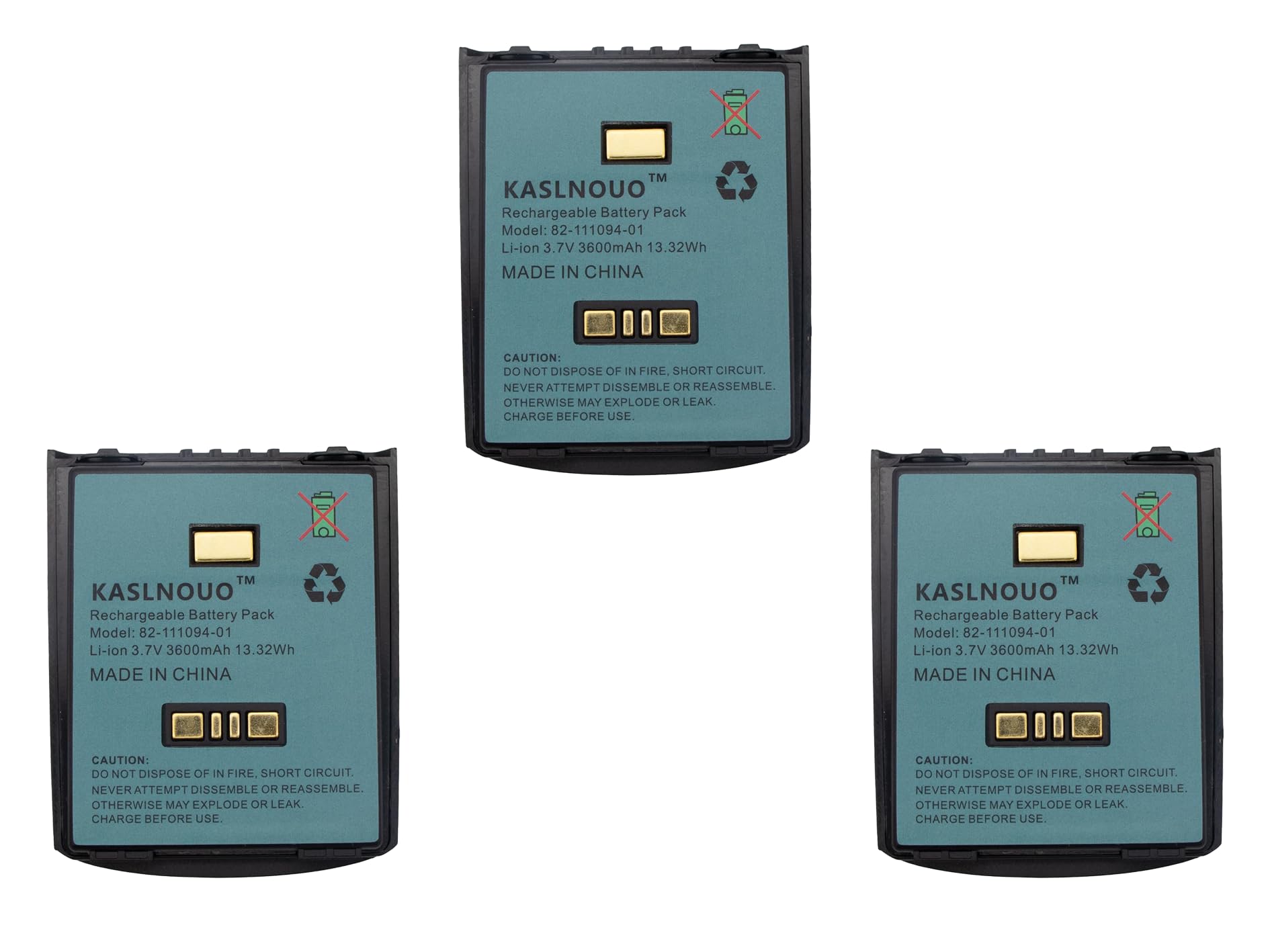 KASLNOUO Replacement Battery for Zebra MC55 MC56 MC65 MC67 Series PN BTRY-MC55EAB02,400384-217 3.7V 3600mAh 3-Pack