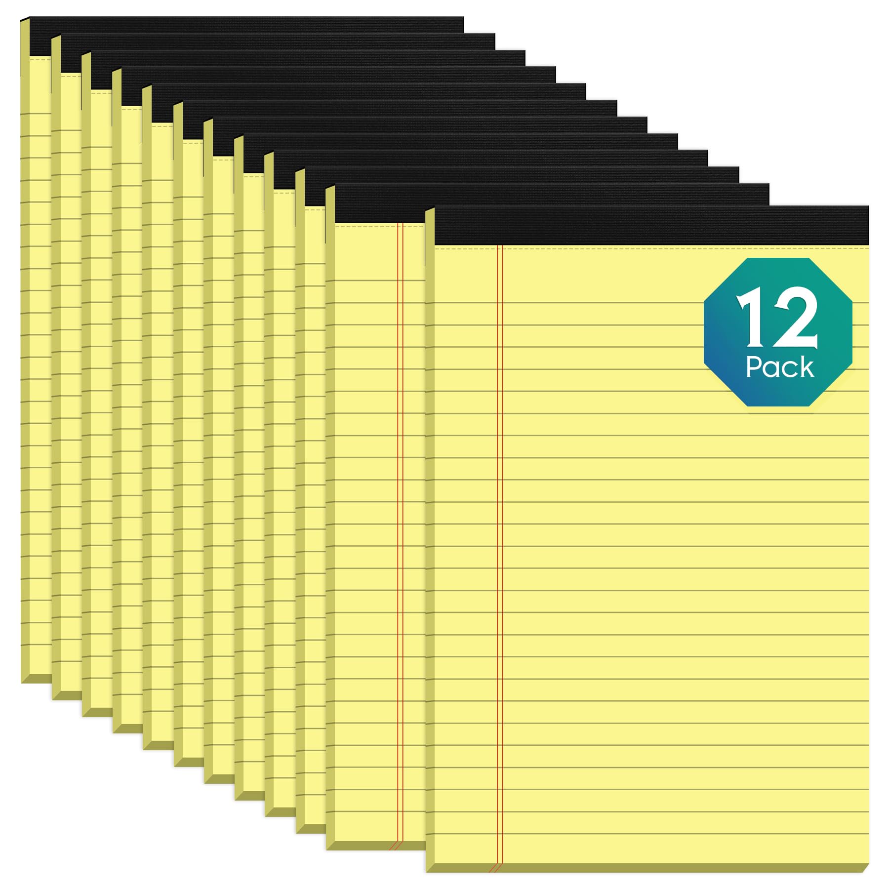 Roneky 5x8 Legal Note Pad Yellow Notepads 12 Pack — image 1