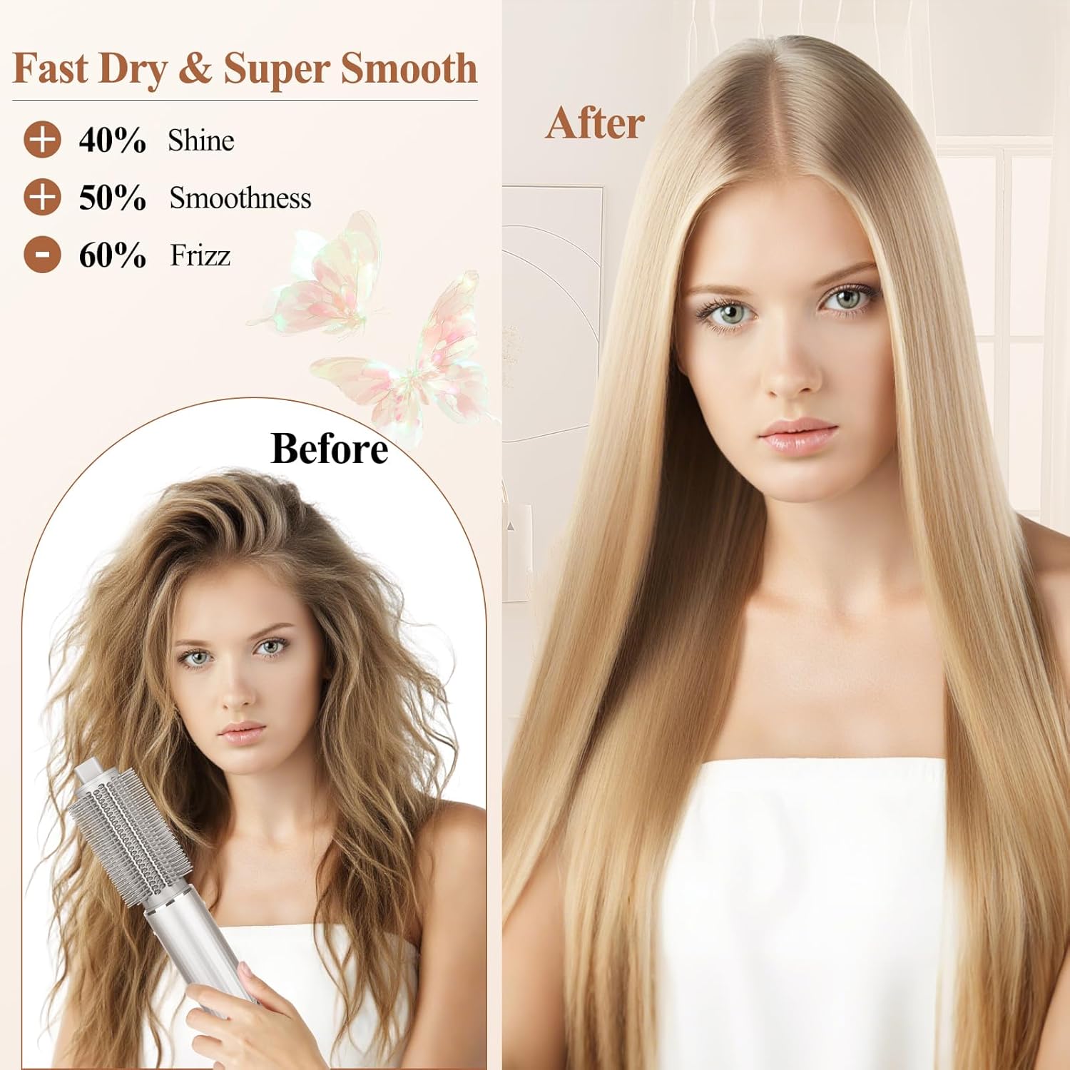 Large 6-Inch Diffuser and Upgraded Round Volumizing Brush for Shark Flex Style Attachment