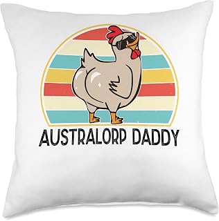 Australorp Chicken Daddy. Australorp Backyard Chicken Dad Throw Pillow