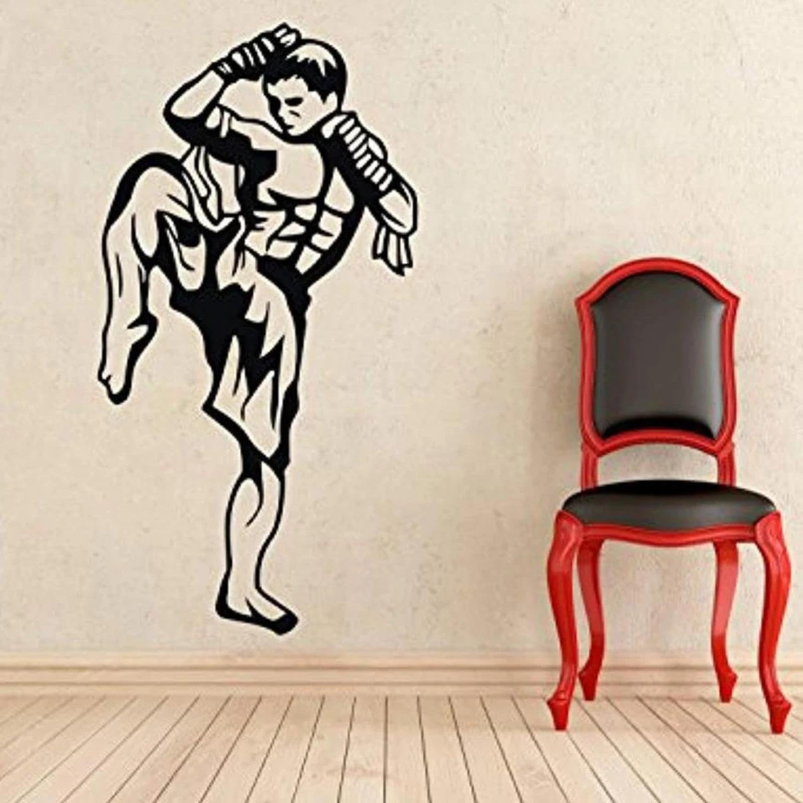 Youousi Black Taekwondo And Muay Thai Sports Wall Stickers For Children's Rooms, Playrooms, Martial Arts Halls, And Artistic Wall Decals.