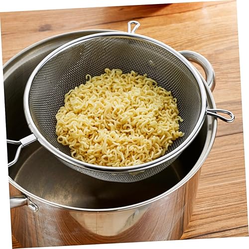 Miniatura 4 de Cuchara coladora de acero inoxidable Colador de malla fina con mango largo para servir alimentos Diseño resistente al calor Separación rápida de