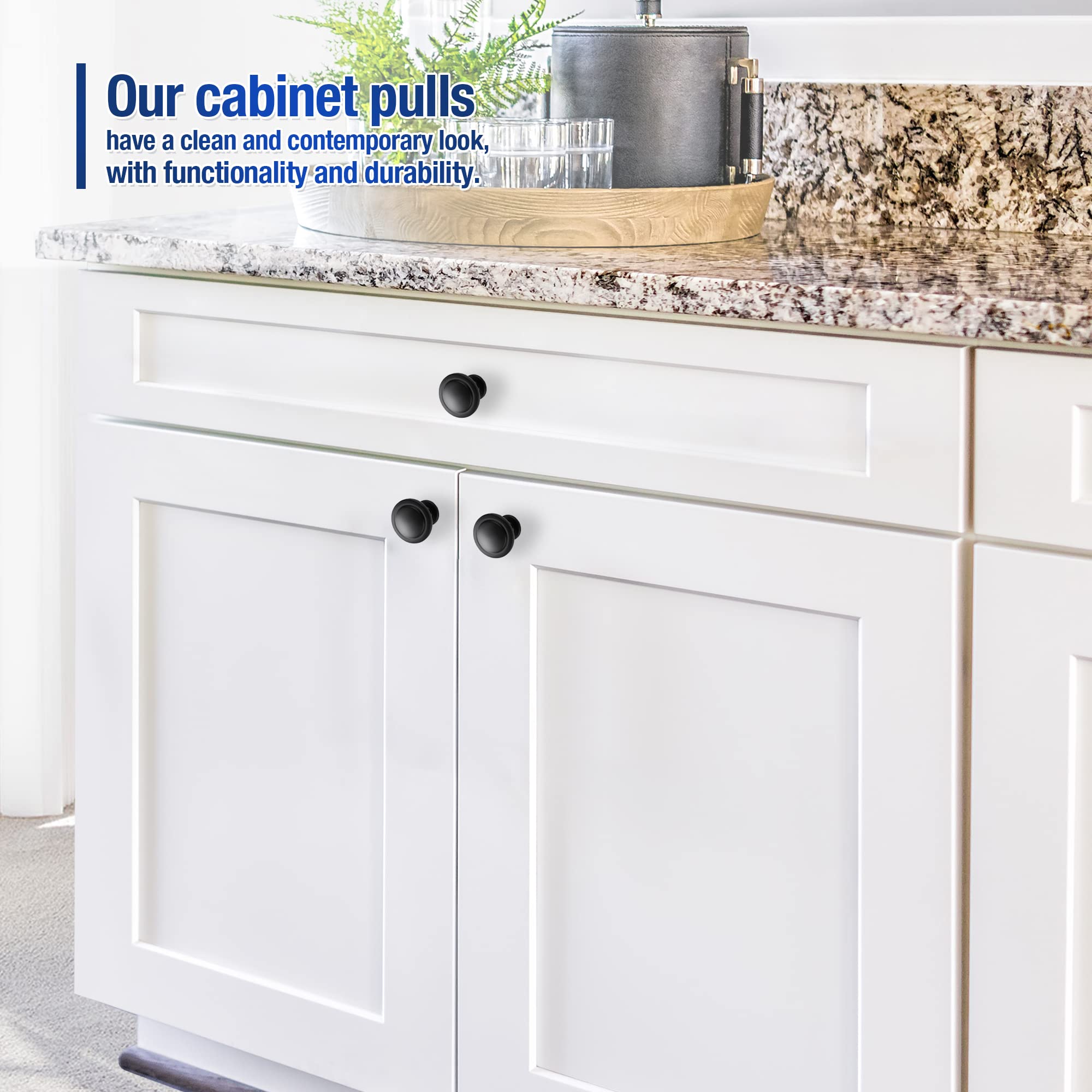 5Pack Goldenwarm Black Cabinet Door Knobs T Bar Pull Knobs Drawer Knobs