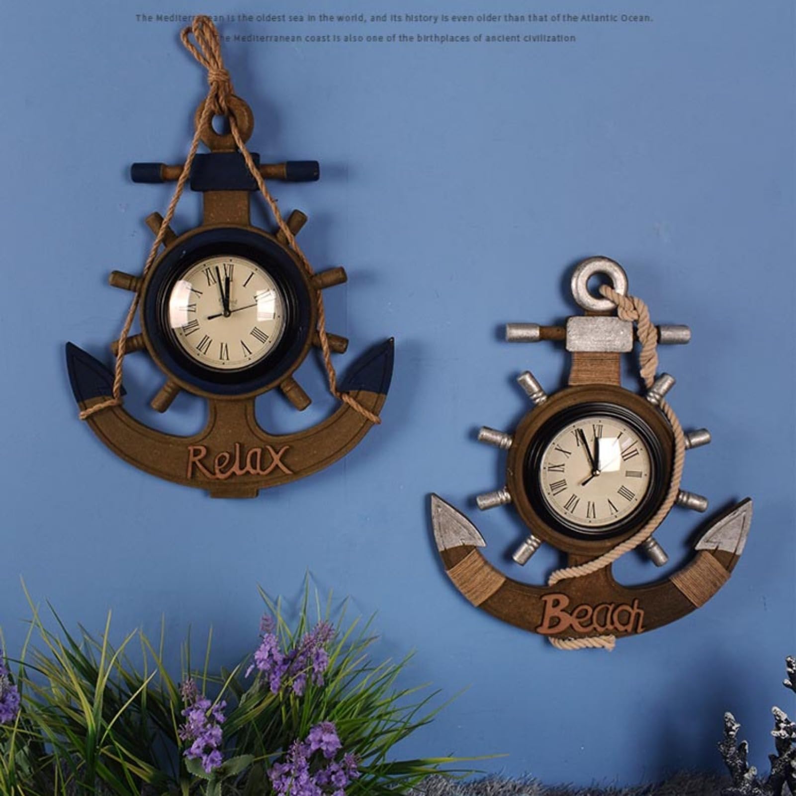 Amazon.co.jp: 船壁時計船手のマリンスタイルのウォールアート