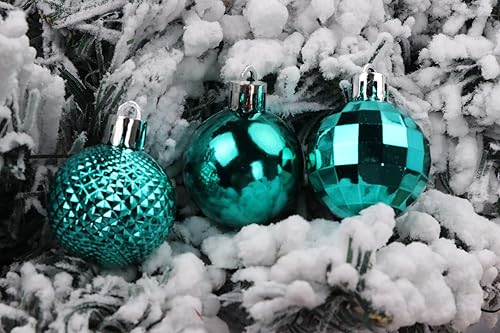 Miniatura 153 de YYCRAFT Adornos de bola de Navidad de 34 quilates de 1.2 pulgadas para árbol de Navidad, decoraciones de Navidad, ganchos inastillables incluidos