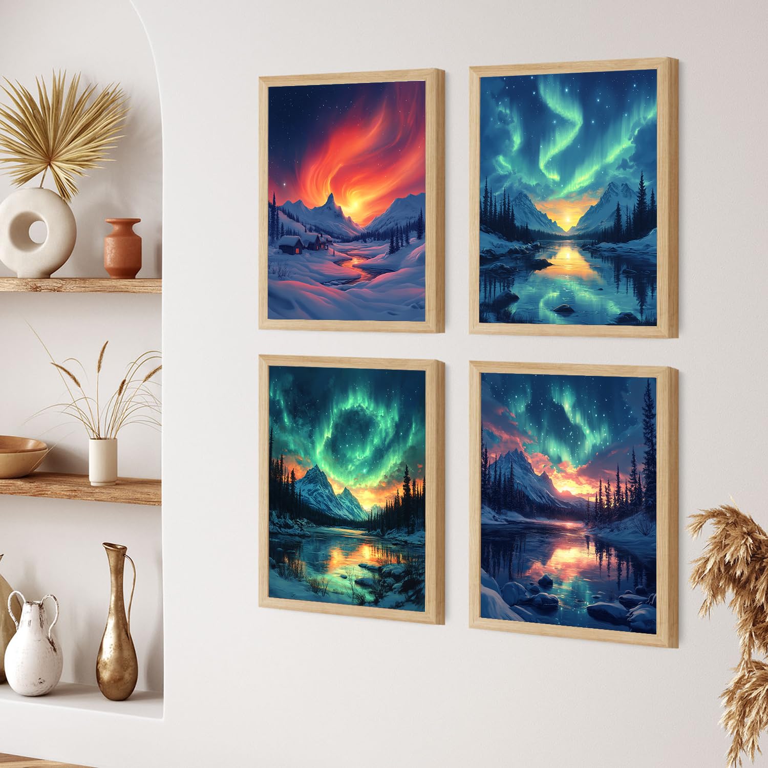 Amazon | ZXQL 4個パック 数字によるペイントキット 大人用 初心者向け