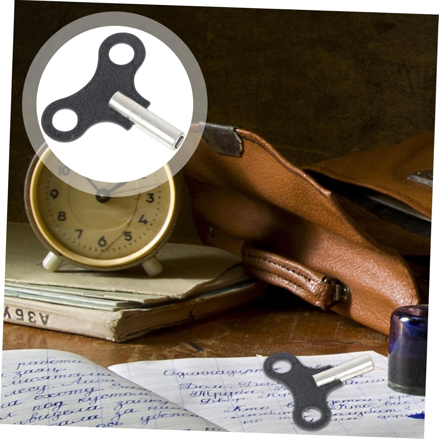 Housoutil 12pcs Clock Winding Keys Aluminum Retro Design for Desk and Wall Clocks and Easy to Store