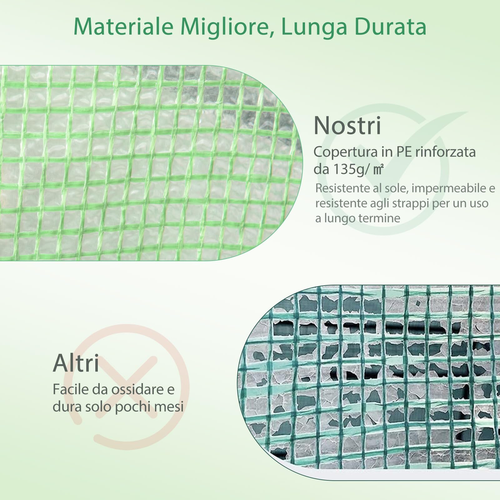 COSTWAY Serra da Giardino a 4 Livelli, Serra da Esterno per Orto e Piante con Telaio in Alluminio, Porta Avvolgibile e Telo, Serra Robusta per Balcone e Giardino, 143 x 73 x 195 cm, Verde