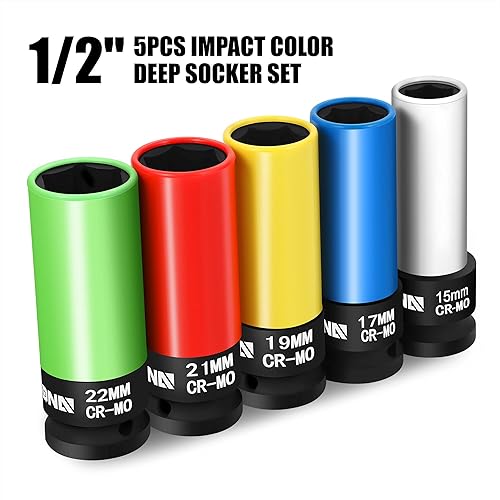 Miniatura 2 de DNA MOTORING TOOLS-00156 - Juego de 5 protectores de rueda de transmisión de 1/2 pulgada - 0.591 in, 0.669 in, 0.748 in, 0.827 in, 0.866 in, Cr-V,