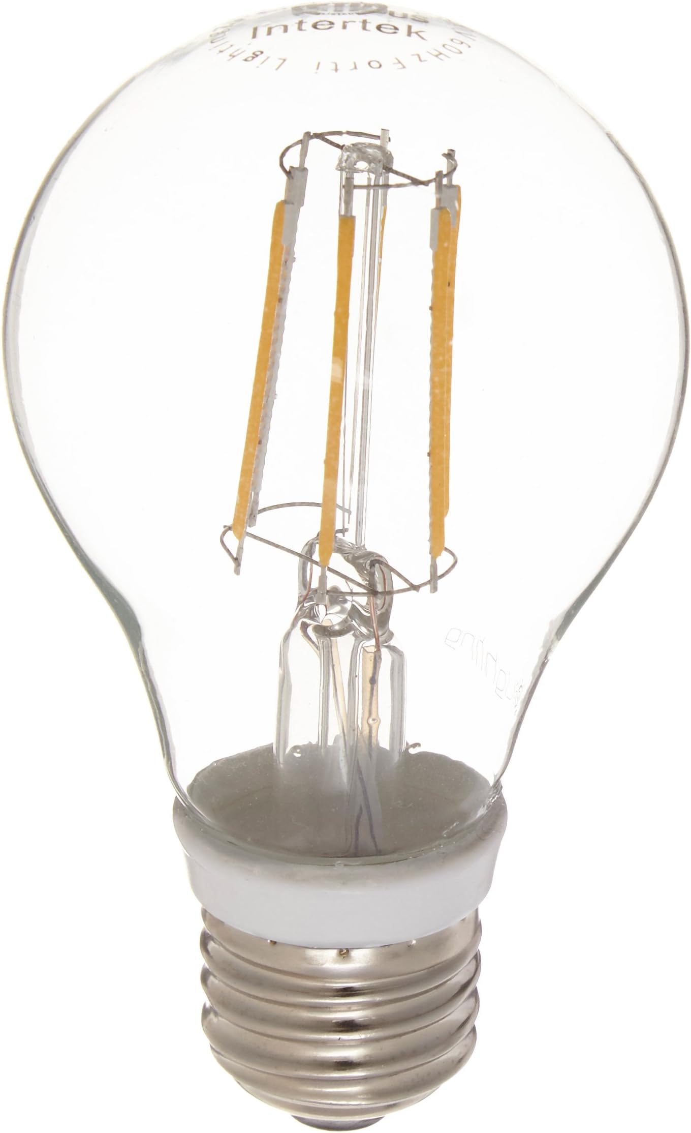 Filament LED bulbs - 7W A19 E26 Base Type 2700K 110V Warm White Bulb, 70W Incandescent Bulbs Equivalent, silicon coated, ETL Listed LED, 3-year Warranty (1PC PACK)