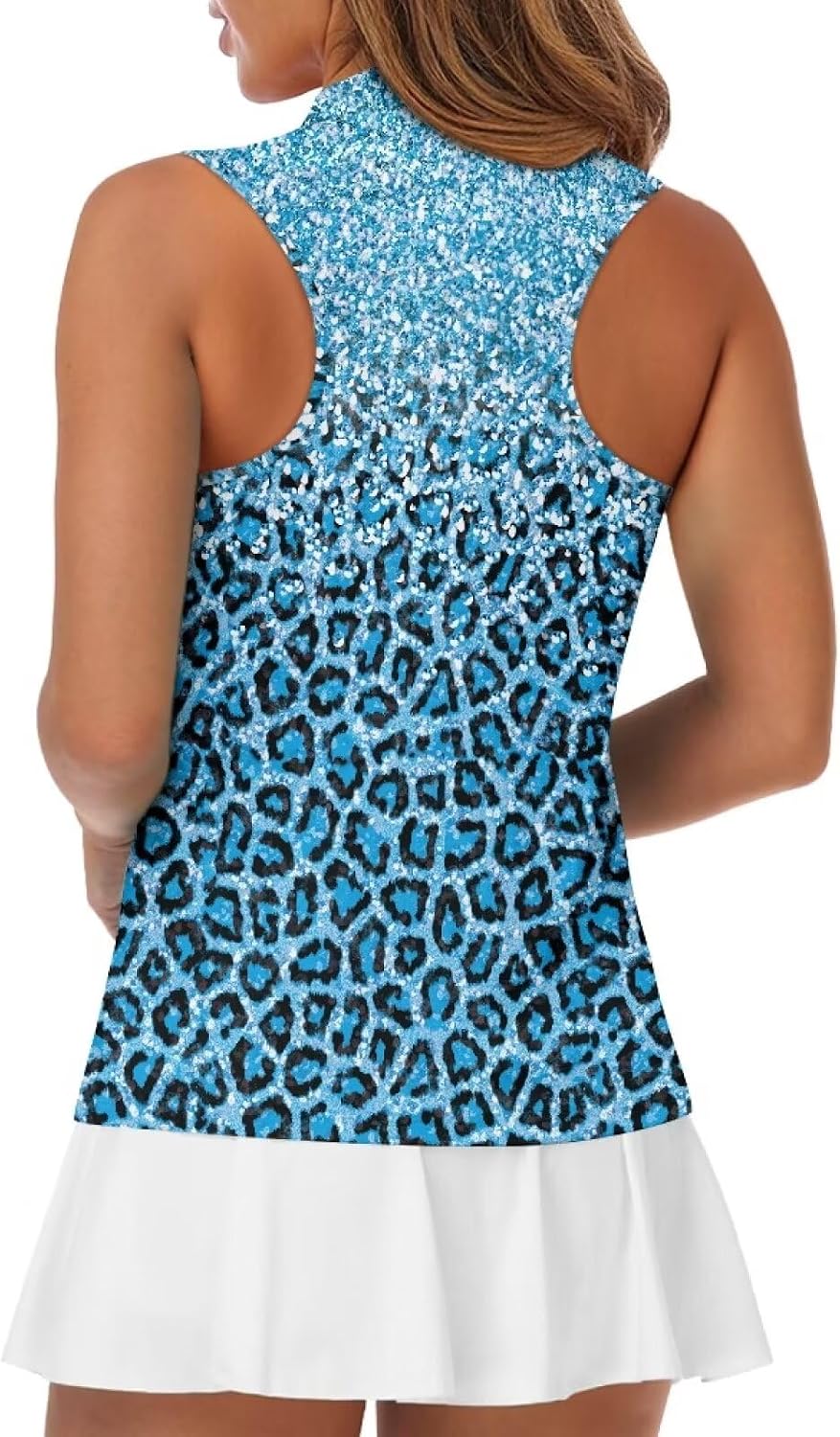 Women's Sleeveless Golf Shirts V Neck Zip Up Lightweight Athletic Tank Tops Tennis Golf Shirts for Woman XS-2XL