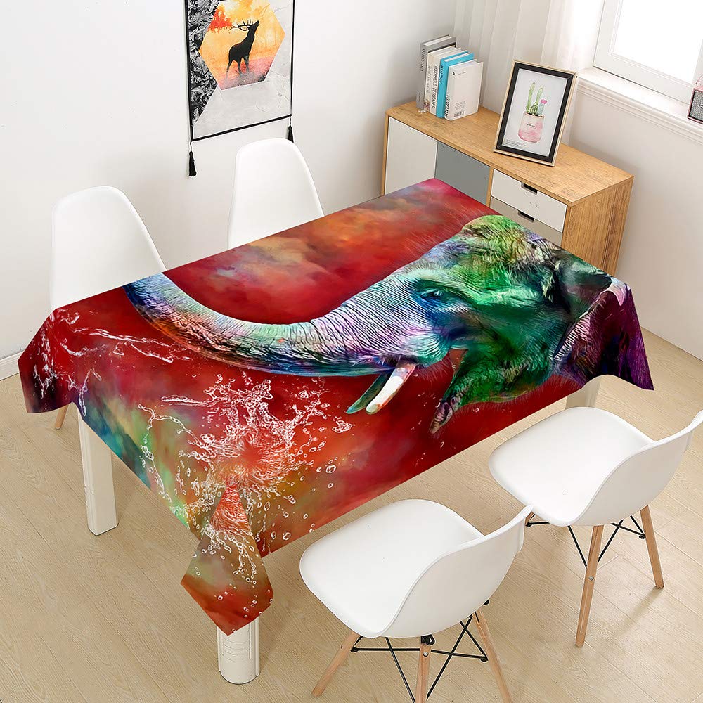 Nappe éléphant rouge de cuisine pour décoration table à manger