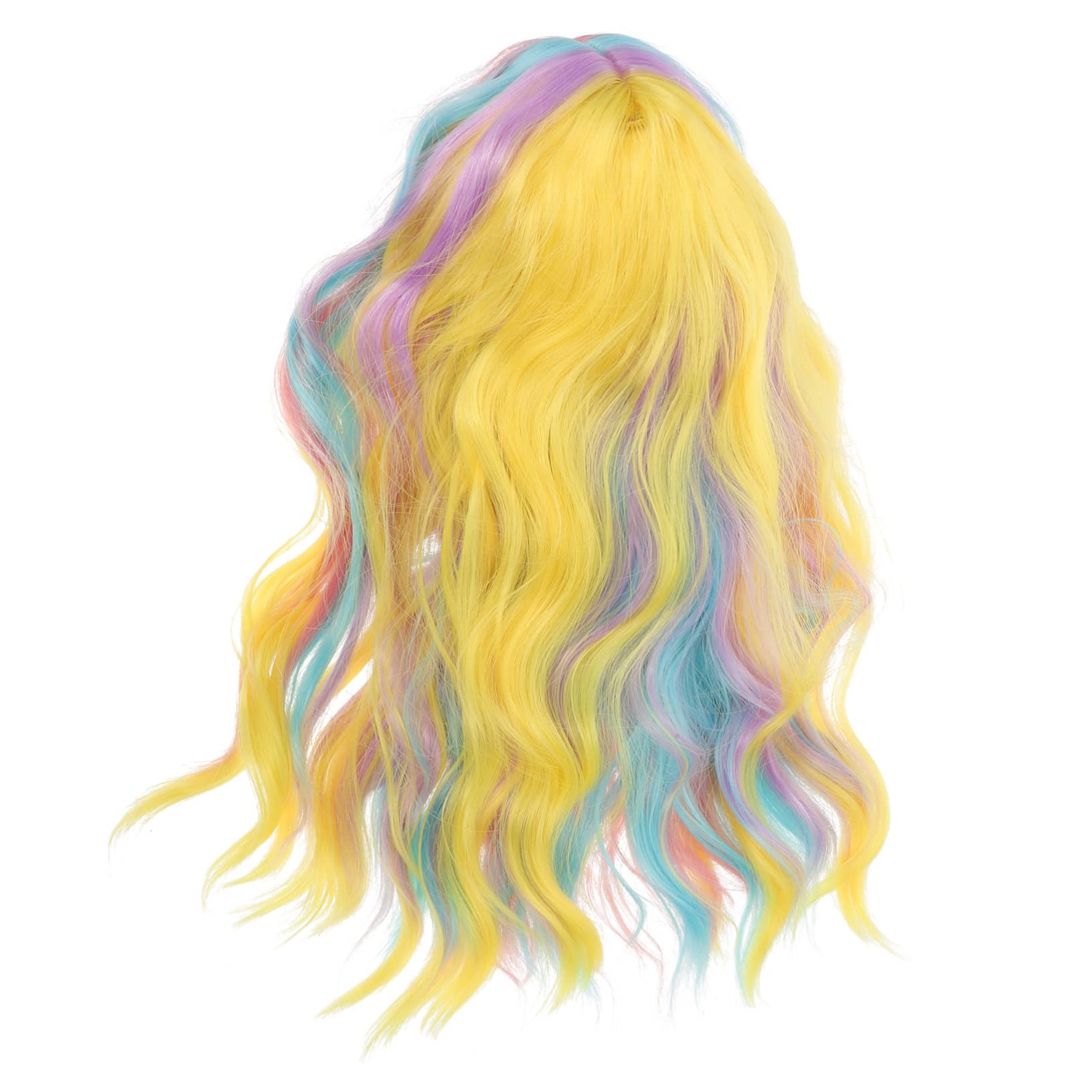 Rainbow Wavy Wig Bunte Wellige Perücke Schulterlänge Für Cosplay Partys Und Alltäglichen Gebrauch Hitzebeständigem Material Leicht Zu Pflegen Und Stylisch