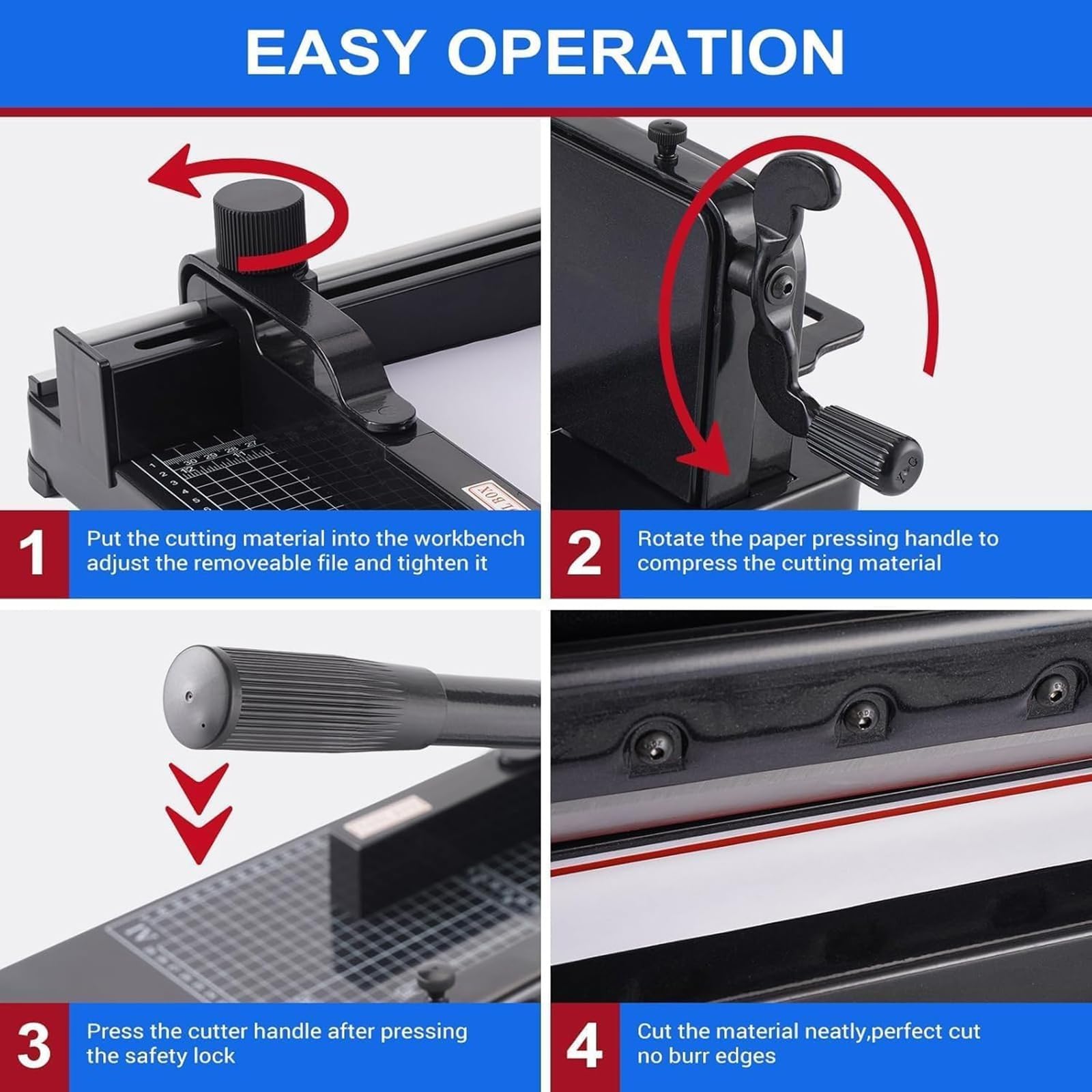 Taglierina a ghigliottina resistente, 30,5 cm con capacità di 400 fogli, taglierina manuale per carta A4 B5 B6 B7, ideale per ufficio e scuola