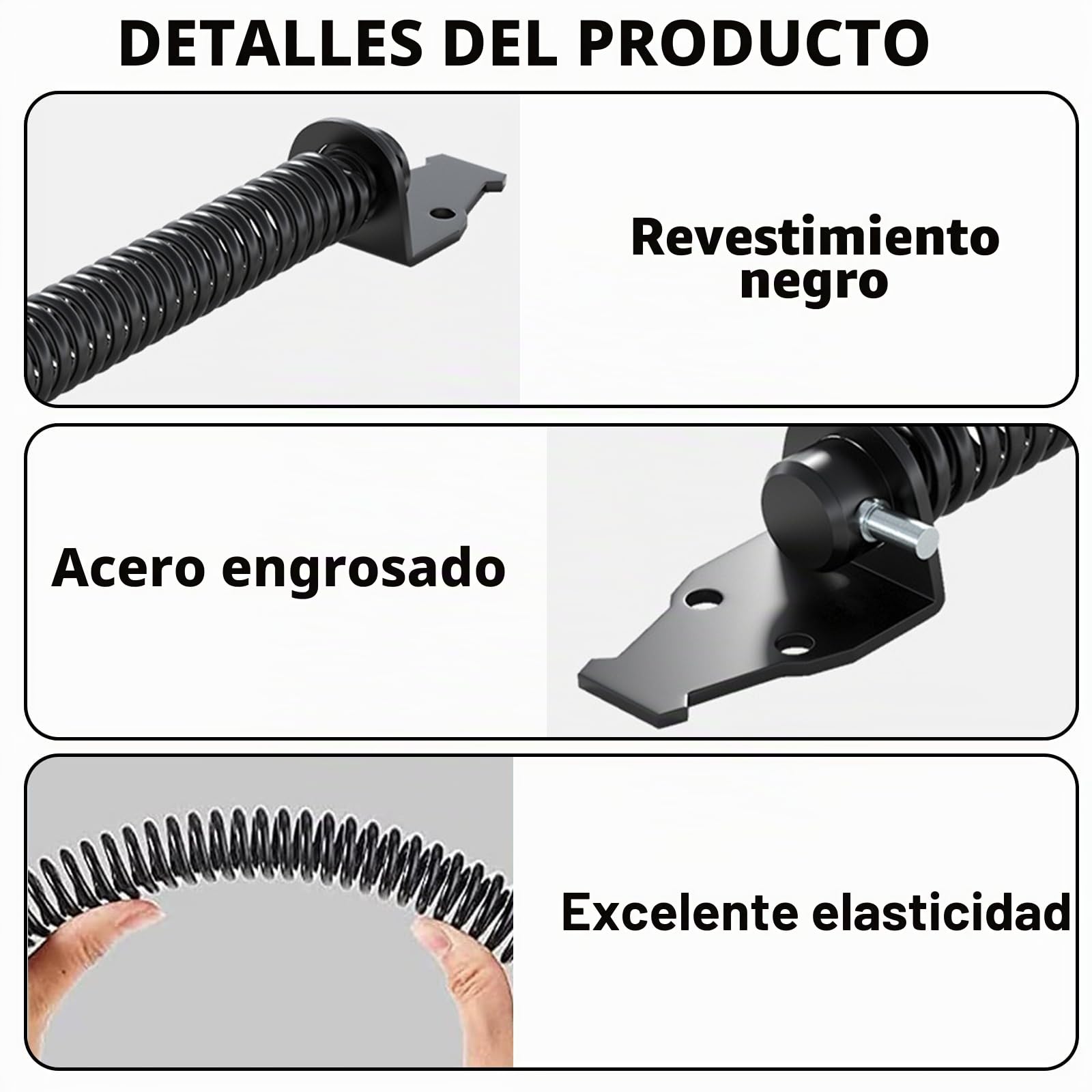2 Piezas Cierrapuertas, 36 cm Cierrapuertas Muelle Puerta Cierra Puertas Automática Retenedor Puerta Muelle Cierrapuertas Bisagra Para Puerta De Jardín Para Puertas Domésticas Y Vallas