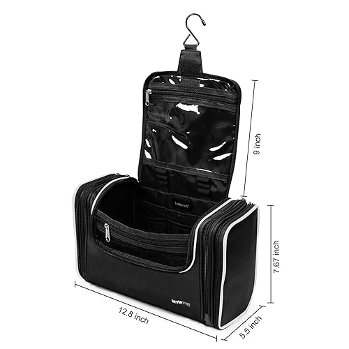 Miniatura 5 de Bolso Lavievert para artículos de tocador, gran capacidad, Negro