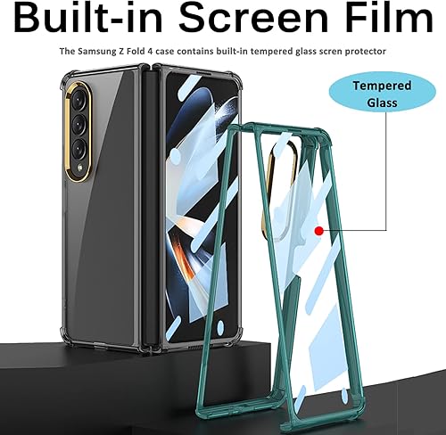 Miniatura 4 de Miimall Funda para Samsung Galaxy Z Fold 4 con protector de pantalla, carcasa protectora completa ultra fina, suave, a prueba de golpes, protector