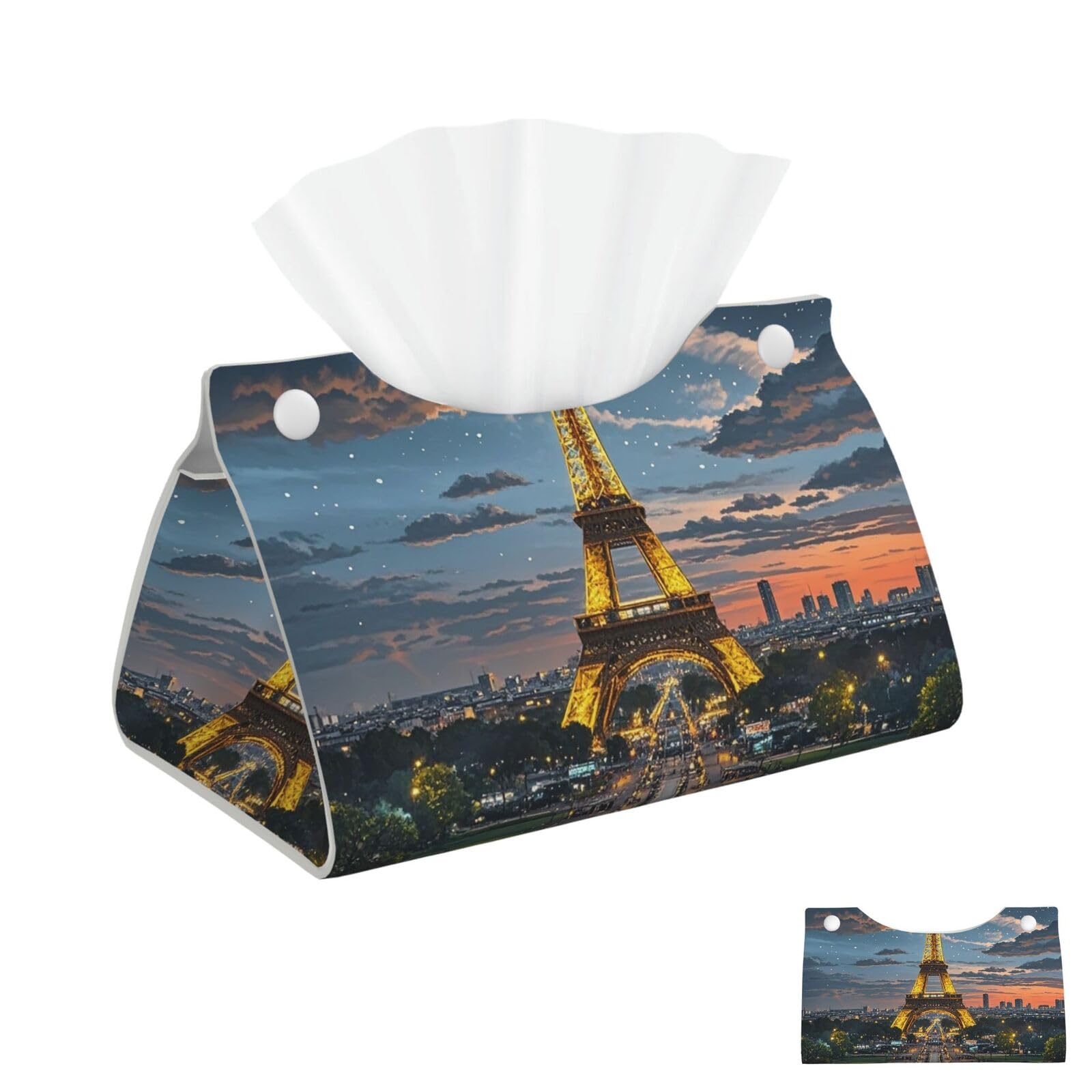 Night Paris Eiffel Tissue Box Cover Square Cube Boxes