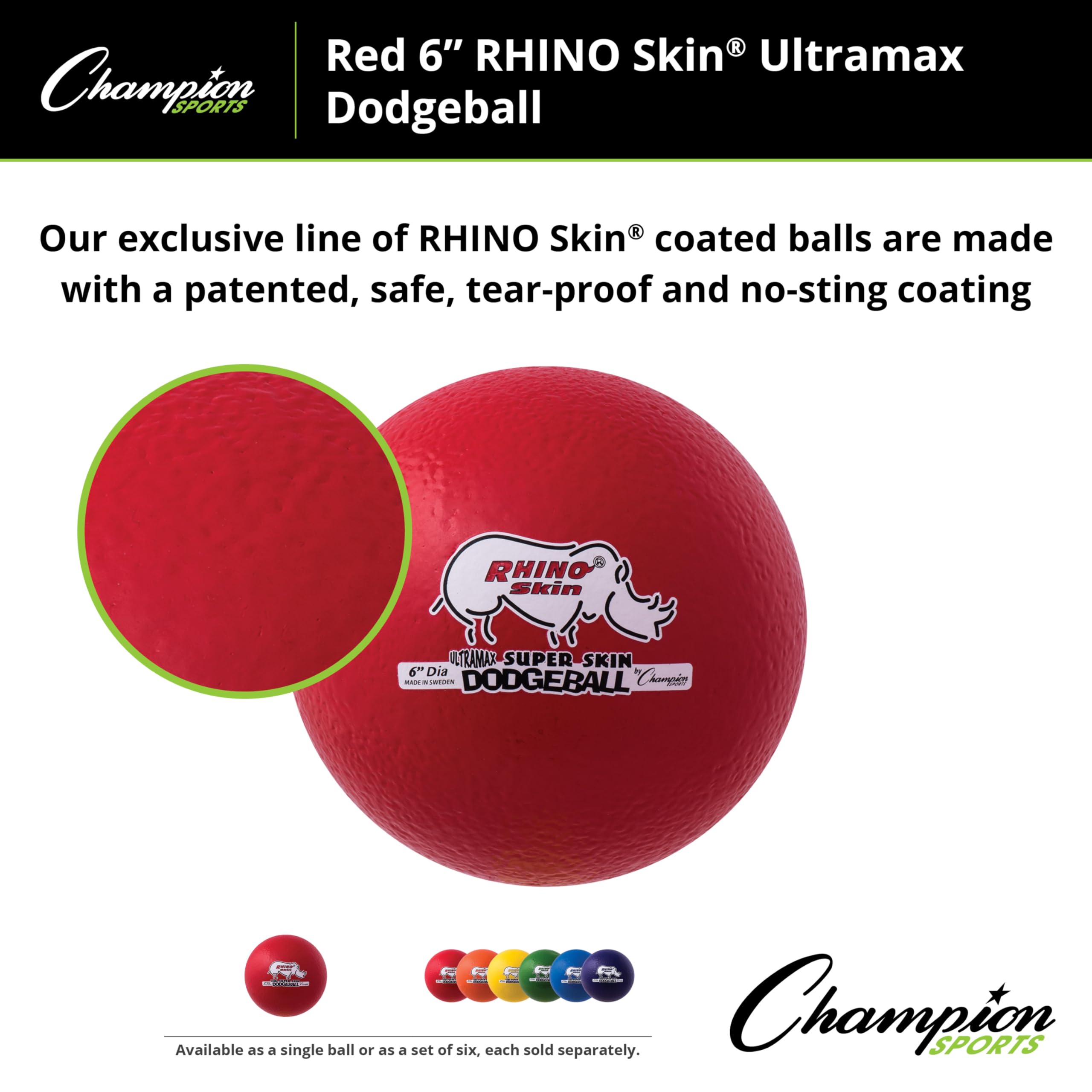 Champion Sports Rhino Skin Ultramax Dodgeballs