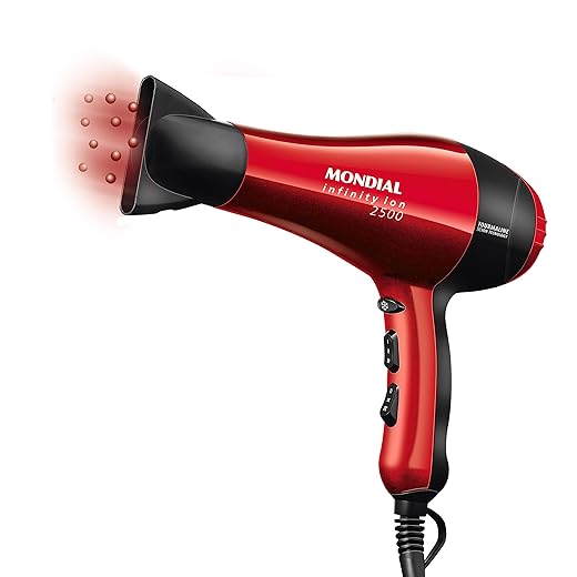 MONDIAL Secador, Infinity Íon 2500, 220V, Preto/Vermelho, 1900W - SC-12