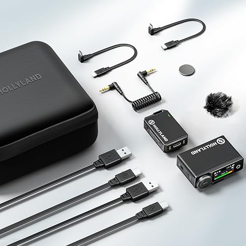 Miniatura 8 de Hollyland Lark Max - Sistema de micrófono inalámbrico Lavalier (1TX+1RX, funda sin carga), ENC profesional, audio de calidad de estudio, compatible