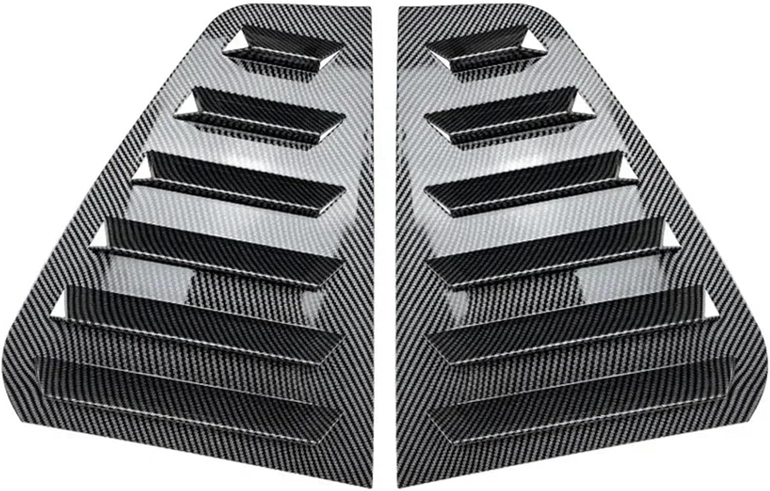 Window Louvers Compatible With VW Golf 6 MK6 2008 2009 2010 2011 2012 Car Rear Window Louver Shutter Cover Side Vent Scoop Blinds Trim ABS Carbon Fiber(Gloss Black)