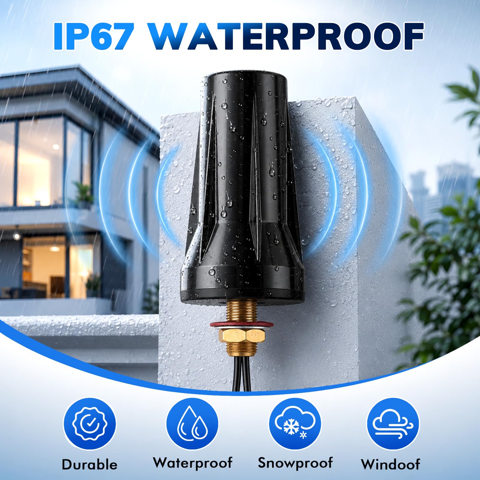 Antenne MIMO 5G LTE pour extérieur, 600-6000 MHz, bande complète, omnidirectionnelle, 5 dBi avec 2 câbles BMR100 de 5 m, compatible avec adaptateur SMA, double antenne pour routeur, amplification du
