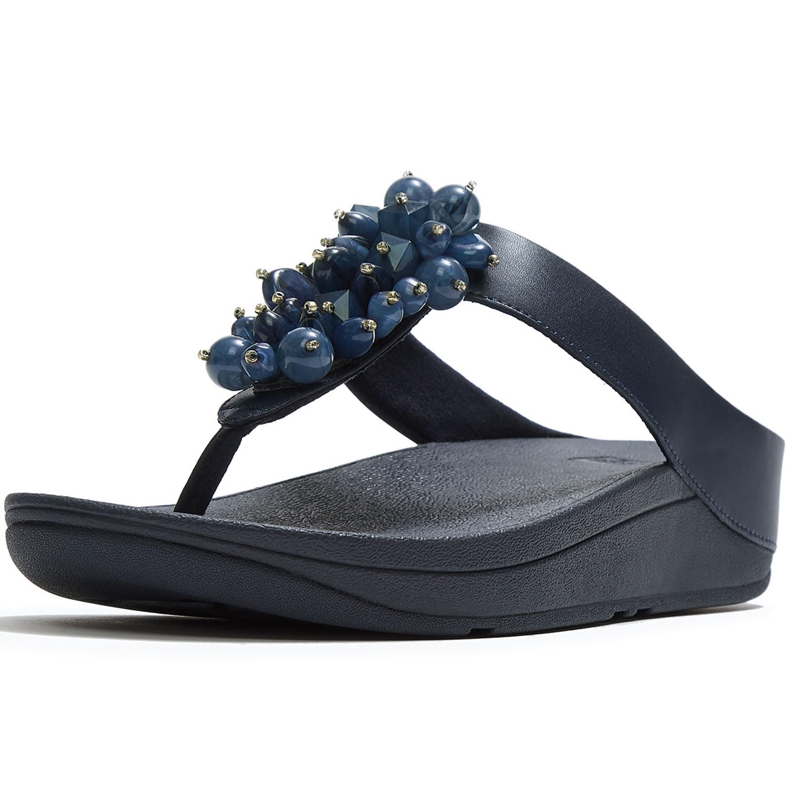 Fitflop Fino Zehensteg Polyurethan Damen Sandalen Mitternachtsblau