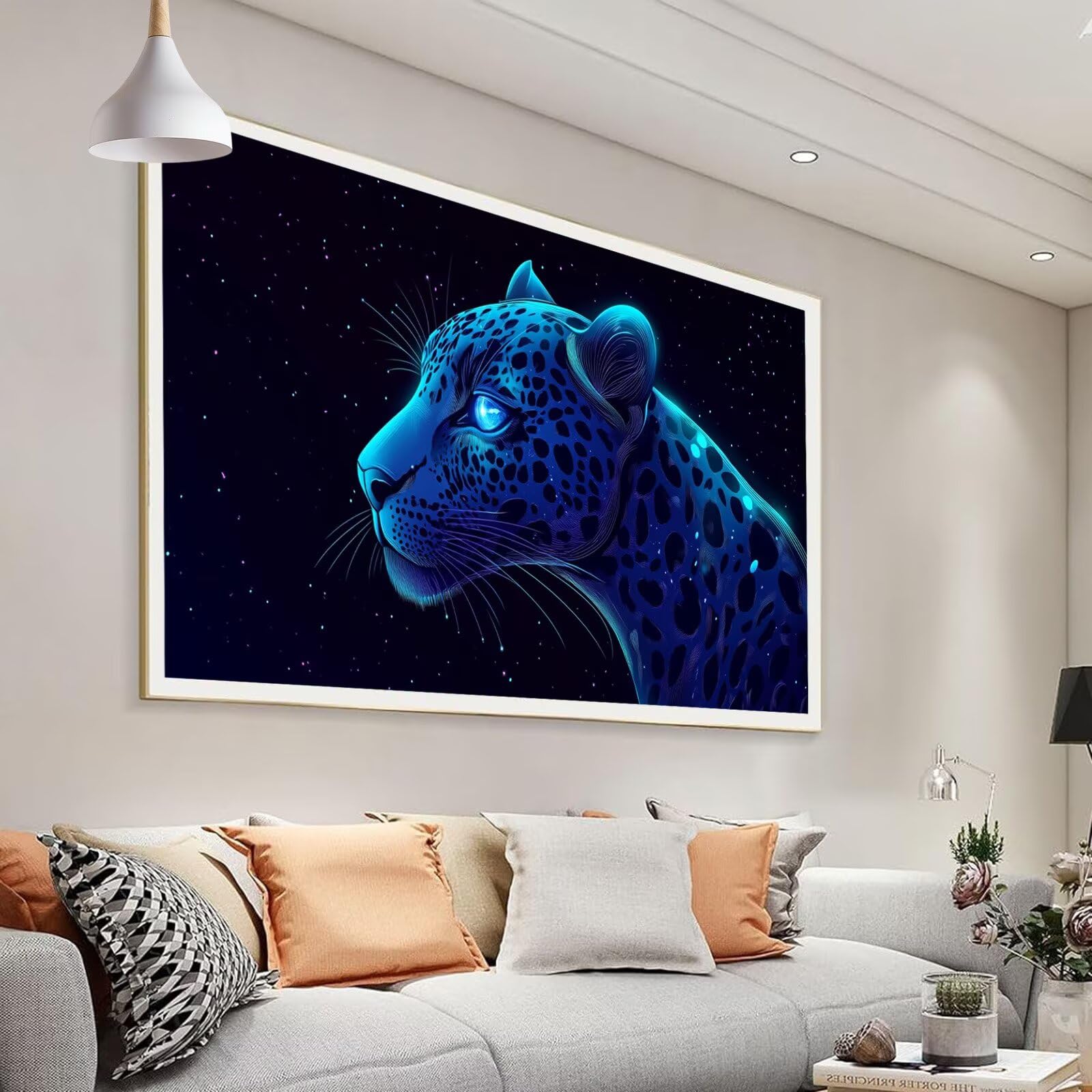 Malowanie według numerów dla dorosłych Leopard, DIY Malowanie według numerów Dzieci Początkujący, Śliczny zestaw DIY dla dorosłych z 3 pędzlami i farbami Akryl Malowanie według numerów Dekoracja domu