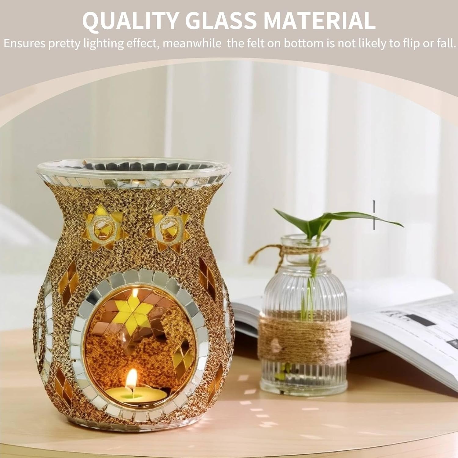Essential Oil Burner, Fragrance Oil Warmer, Decorative Tealight Candle Holder, Fragrance Oil Warmer, Incense Aromatherapy Oil Diffuser, Scented Wax Warmer for Gift Home Table Decor
